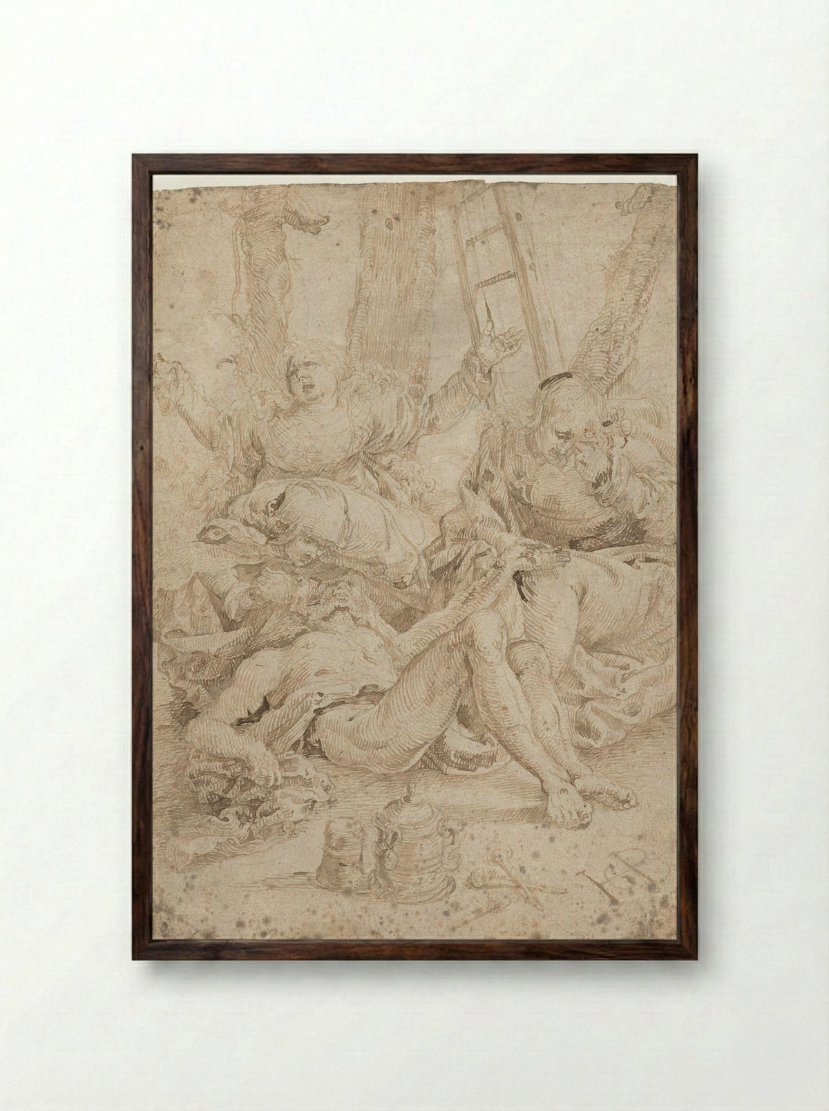 Bewening van Christus - Aertgen Claesz. van Leyden - Framed Print Dark Wood
