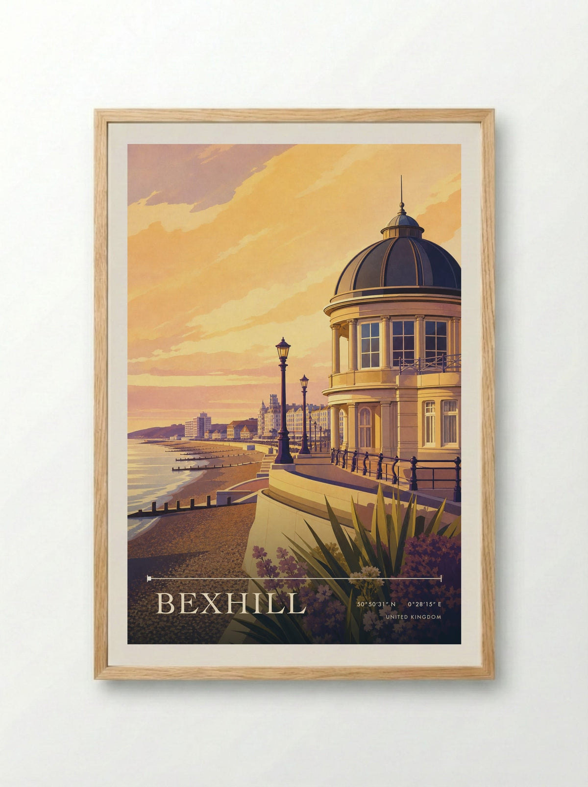 Bexhill | Travel Poster - Framed Print Wood
