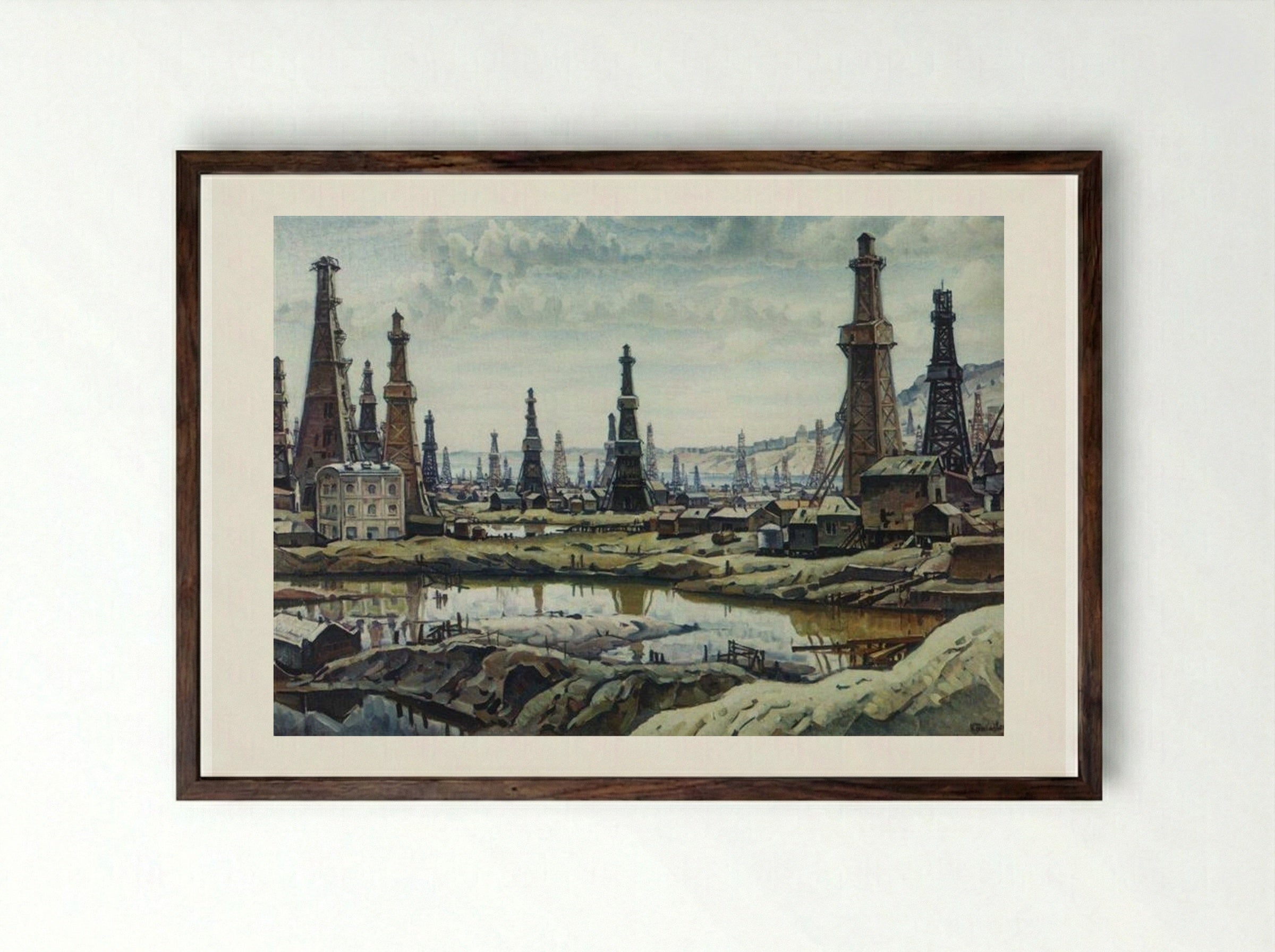 Bibi-Heybat - Konstantin Bogaevsky - Framed Print Dark Wood