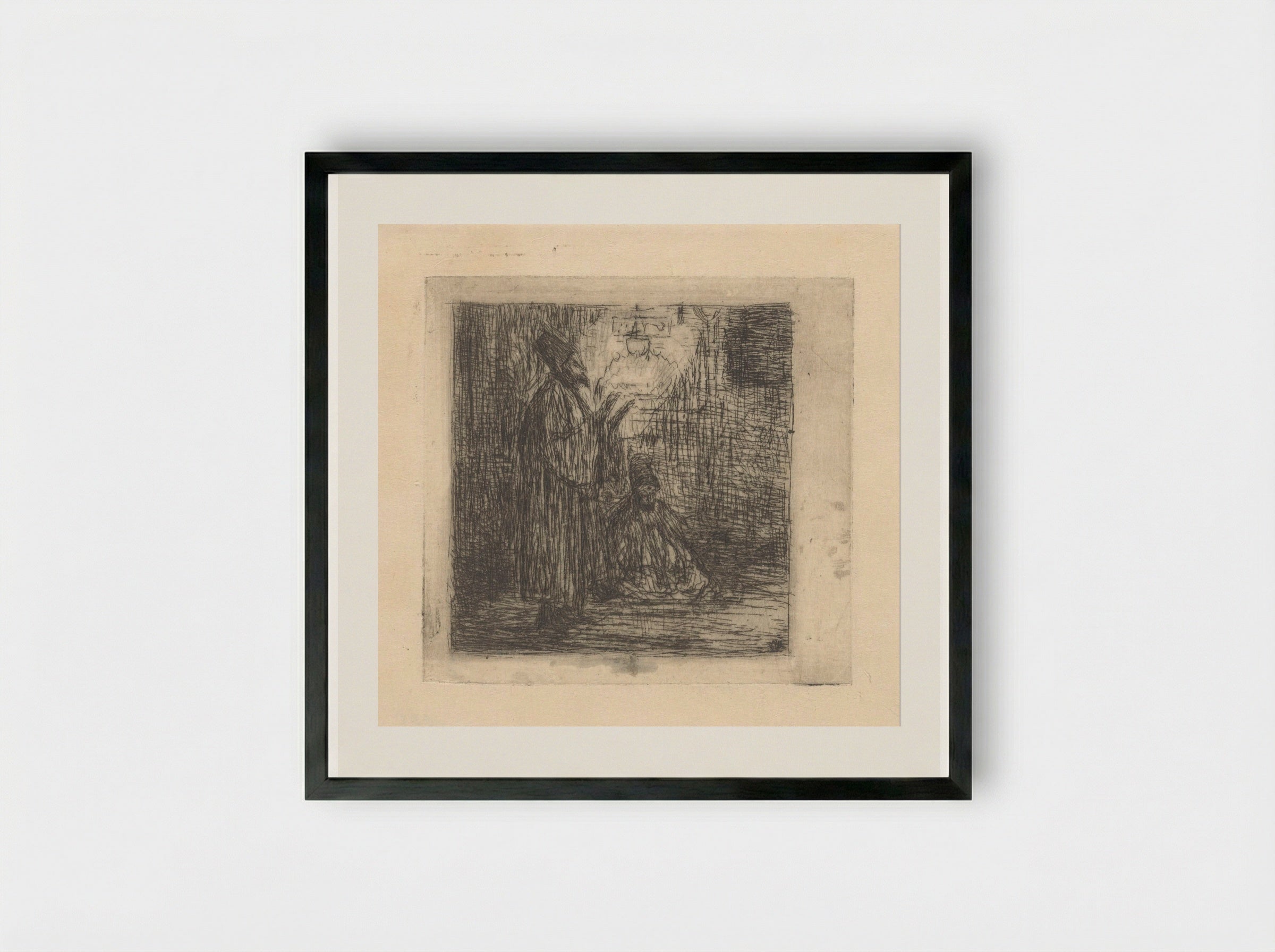 Biddende derwisjen - Marius Bauer - Framed Print Black