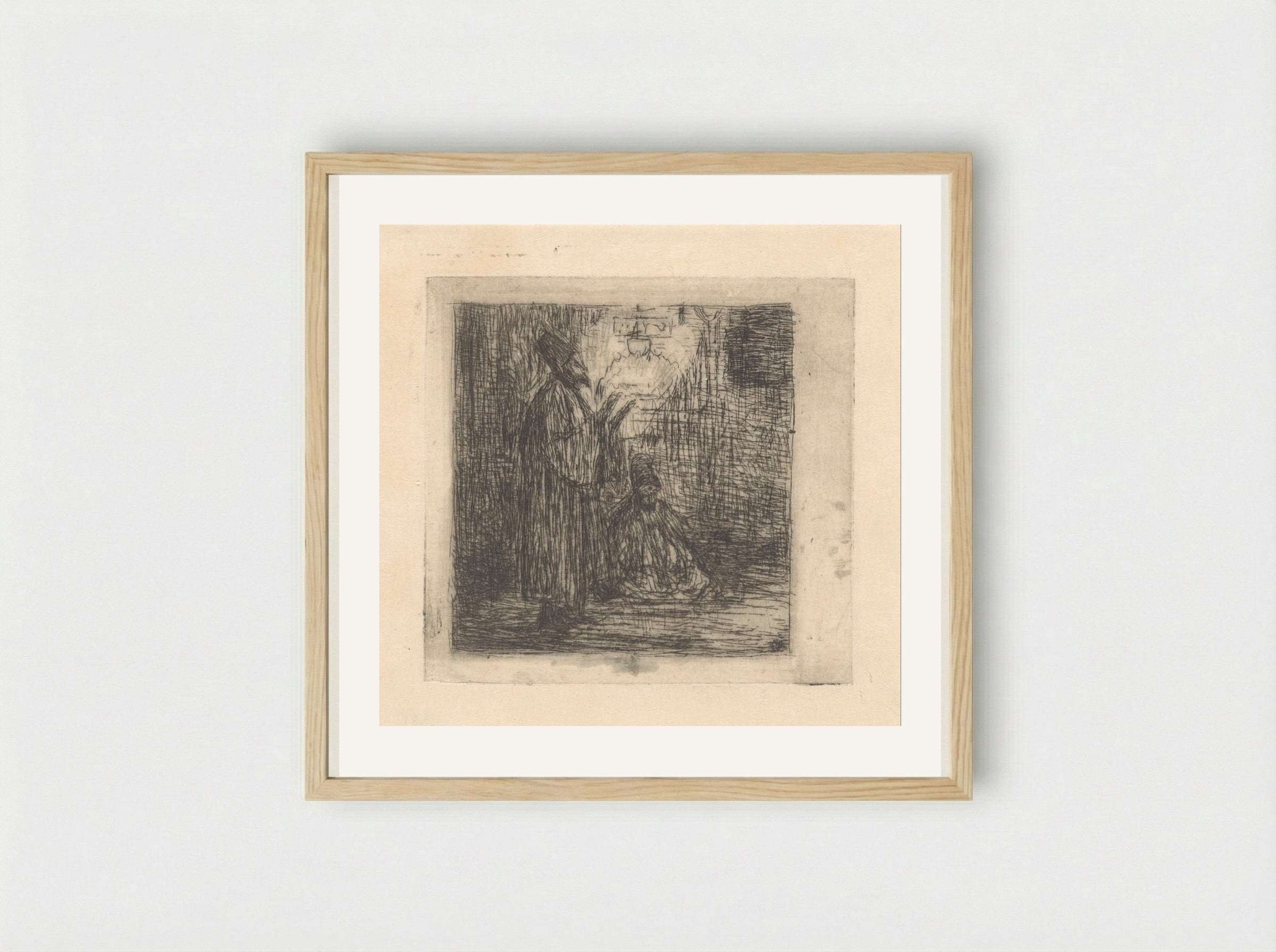 Biddende derwisjen - Marius Bauer - Framed Print Wood