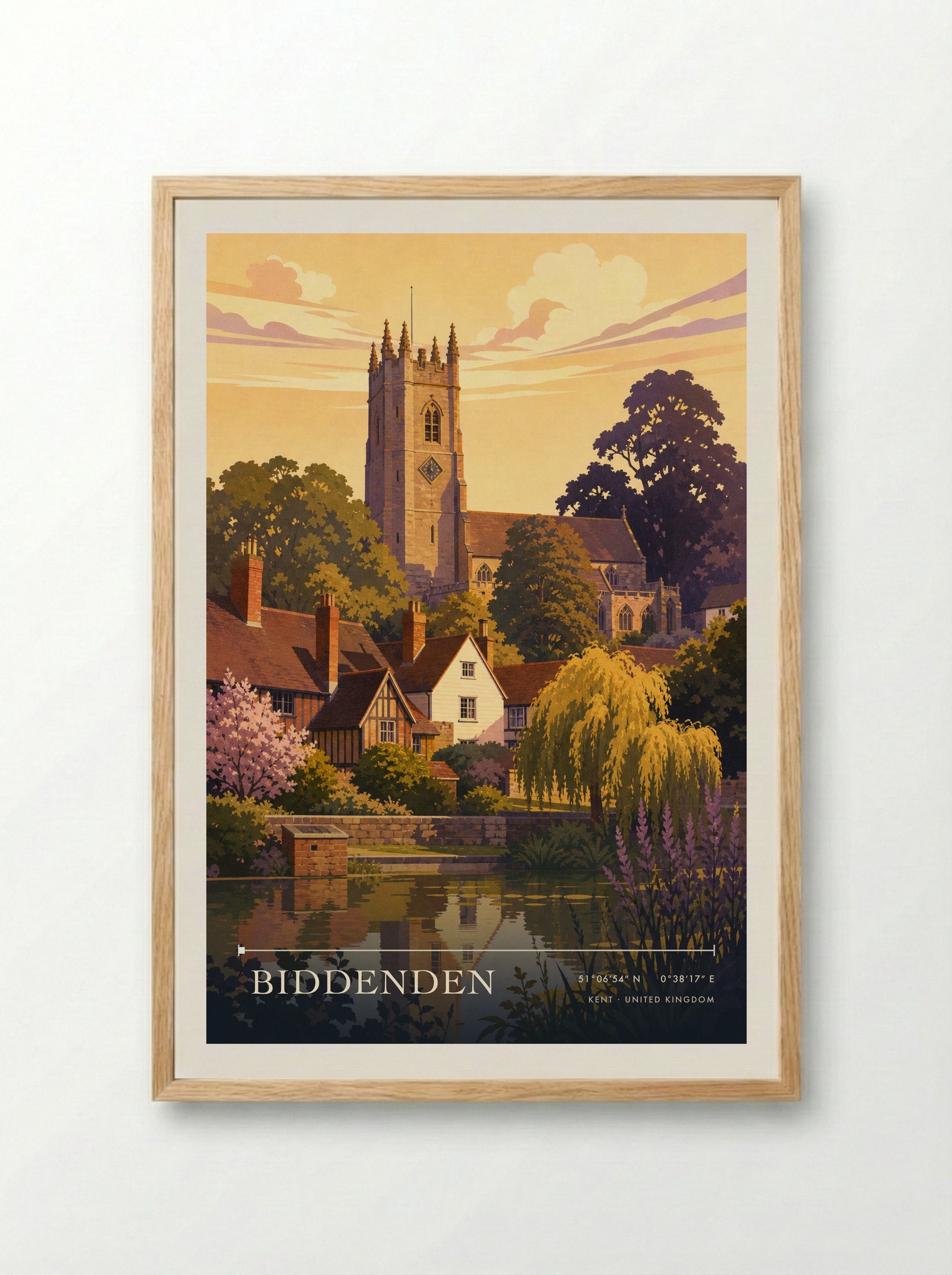 Biddenden Kent United Kingdom Travel Poster - Framed Print Wood