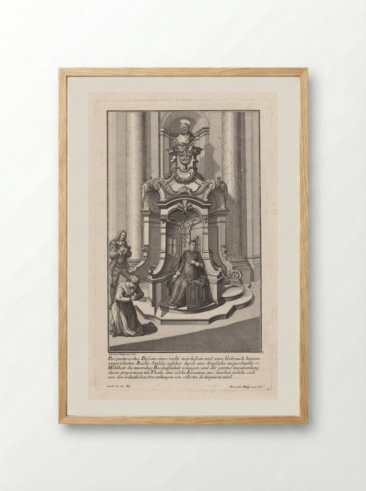 Biechtstoel met Petrus - Georg Lichtensteger - Framed Print Wood