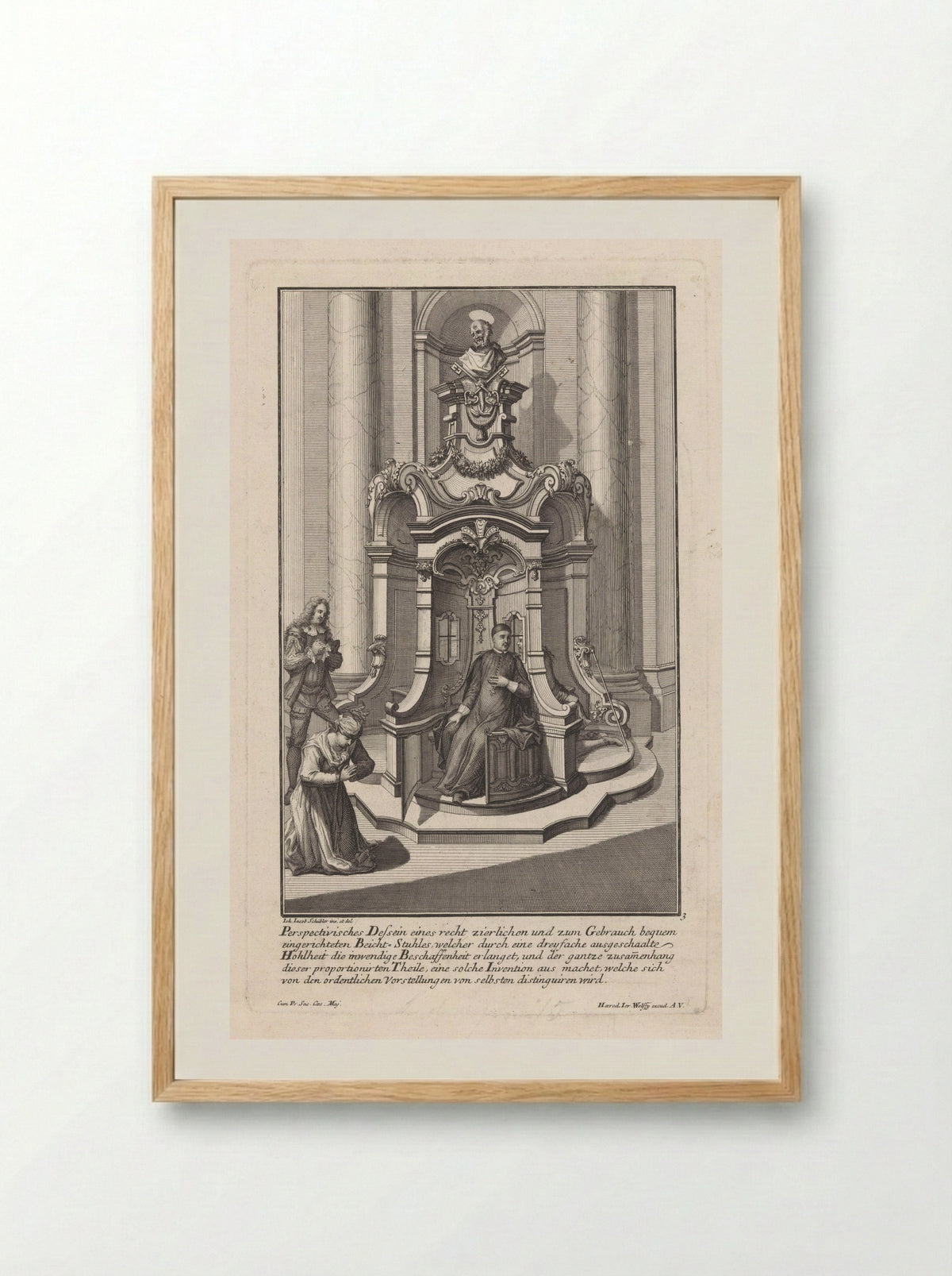 Biechtstoel met Petrus - Georg Lichtensteger - Framed Print Wood
