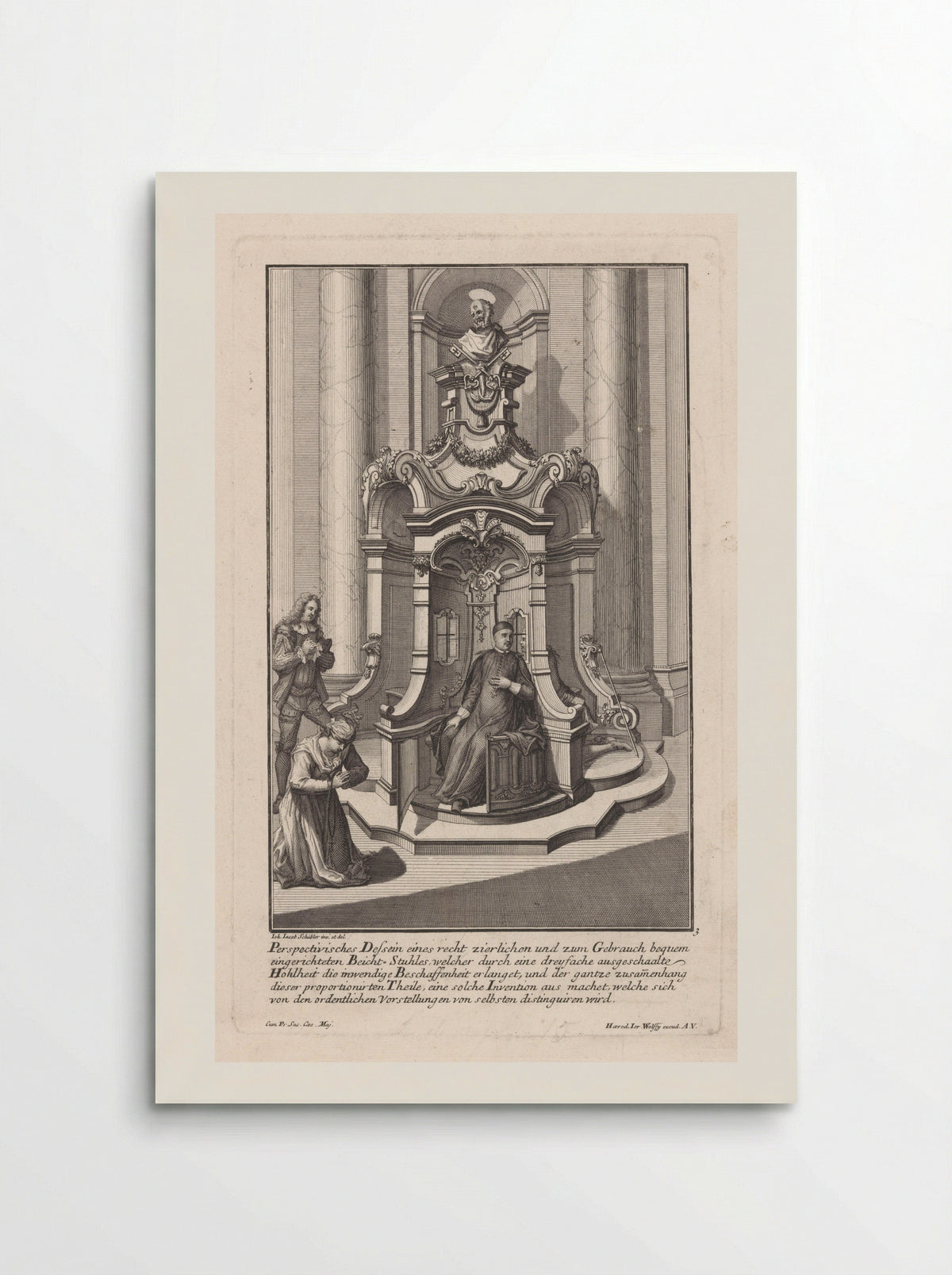 Biechtstoel met Petrus - Georg Lichtensteger - Poster