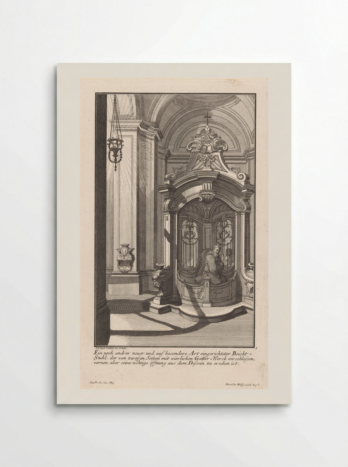 Biechtstoel met monnik (Confessional with Monk) - Georg Lichtensteger - Poster