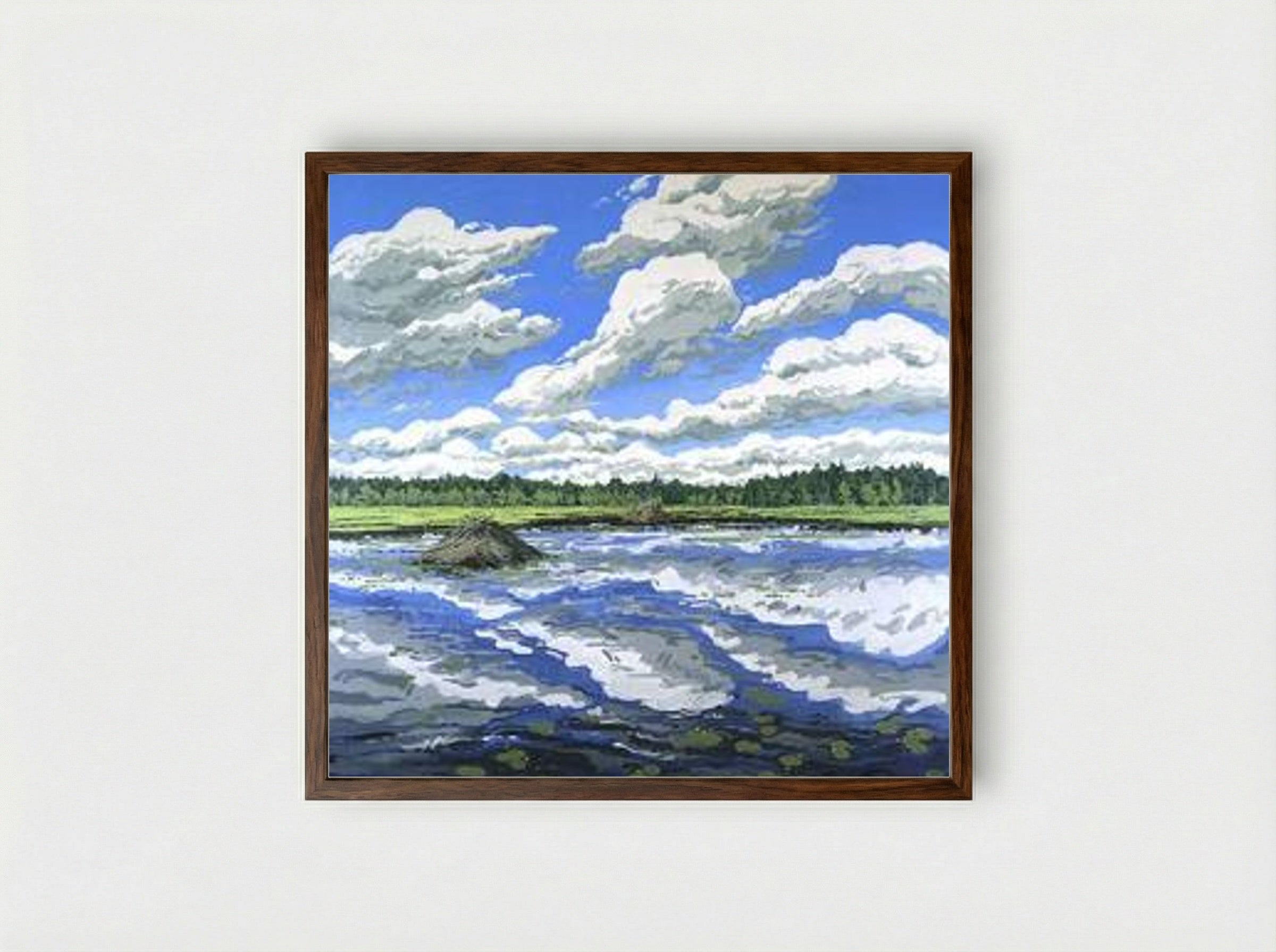 Big Flowage - Neil Welliver - Framed Print Dark Wood