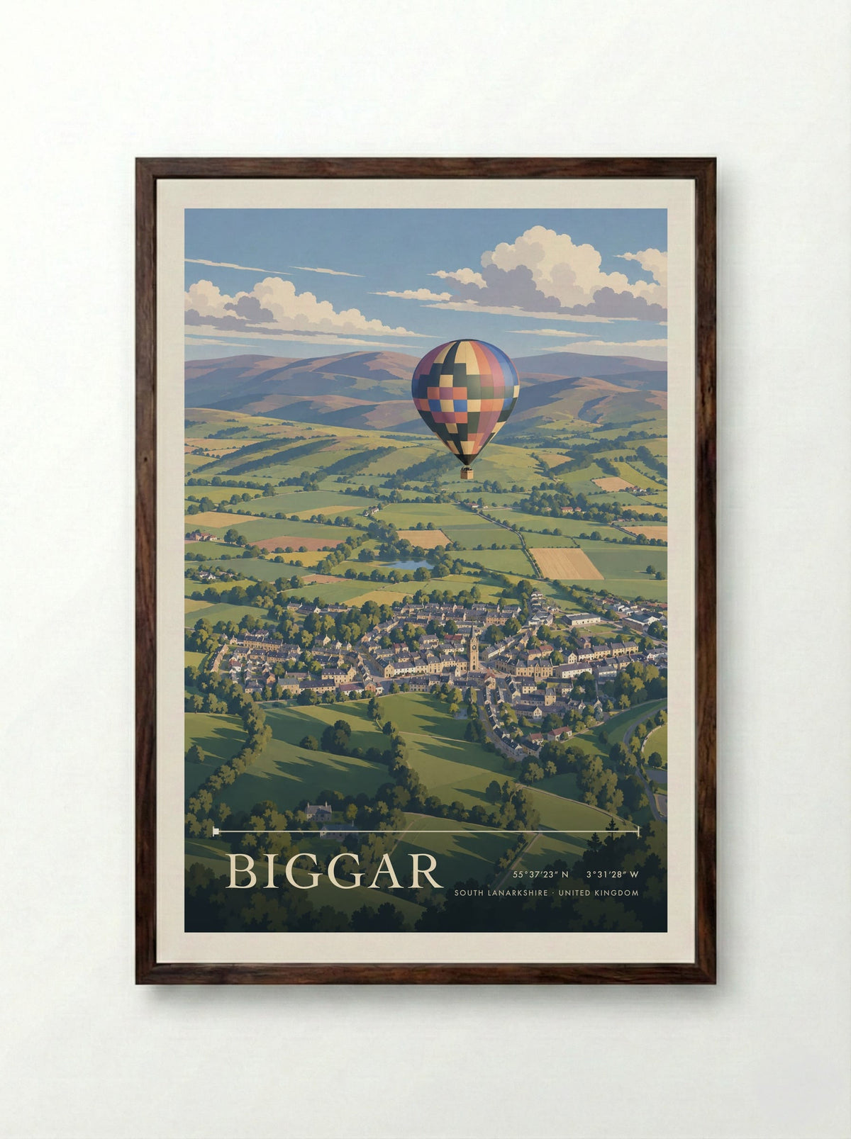 Biggar, South Lanarkshire | Travel Poster - Framed Print Dark Wood