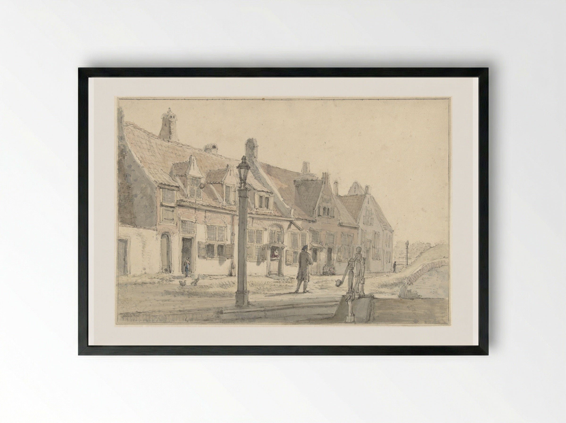 Bij de Koepoort te Delft - Johannes Jelgerhuis - Framed Print Black
