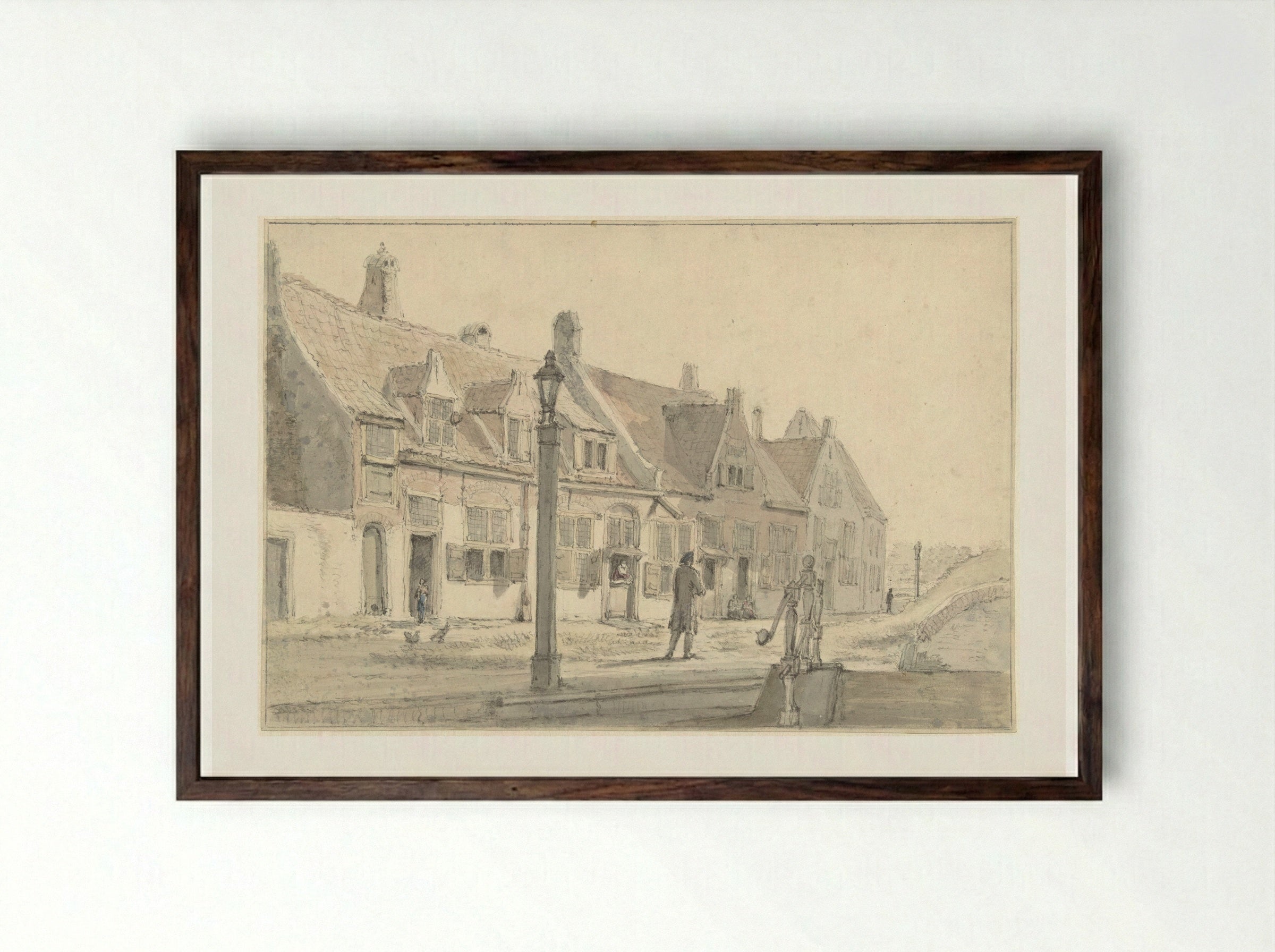 Bij de Koepoort te Delft - Johannes Jelgerhuis - Framed Print Dark Wood