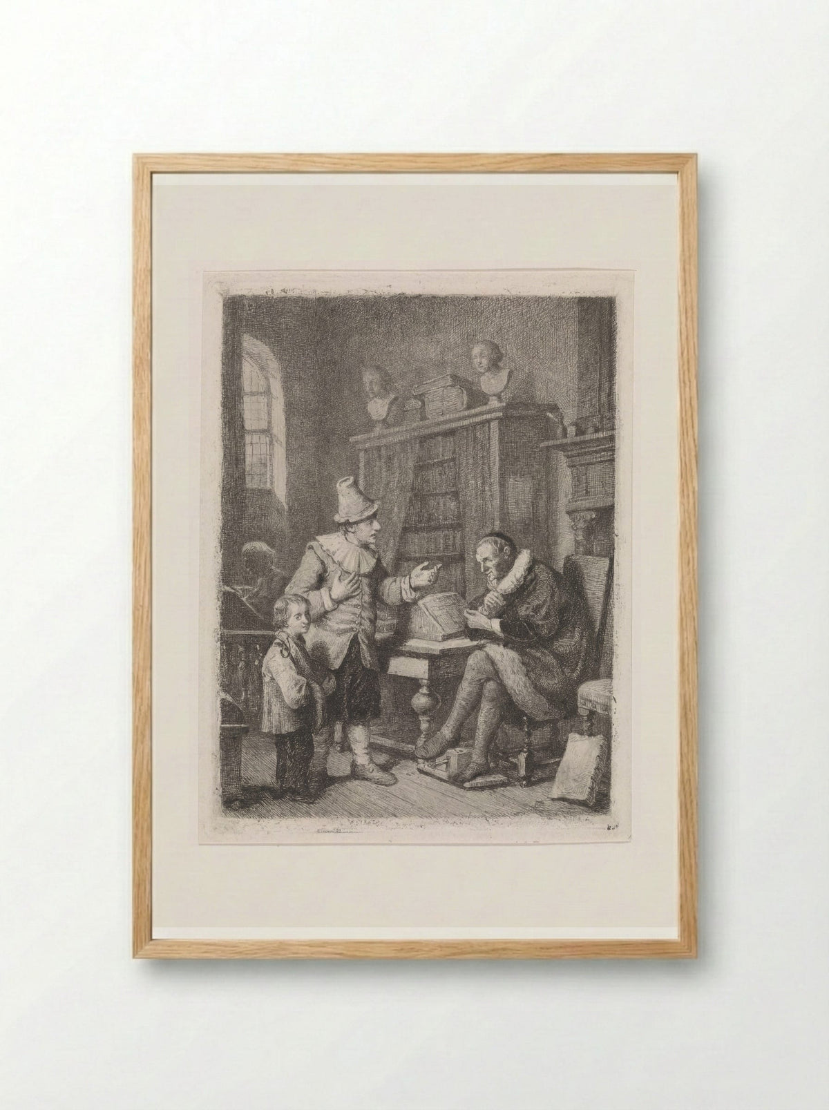 Bij de advocaat (At the Lawyer's) - David van der Kellen - Framed Print Wood