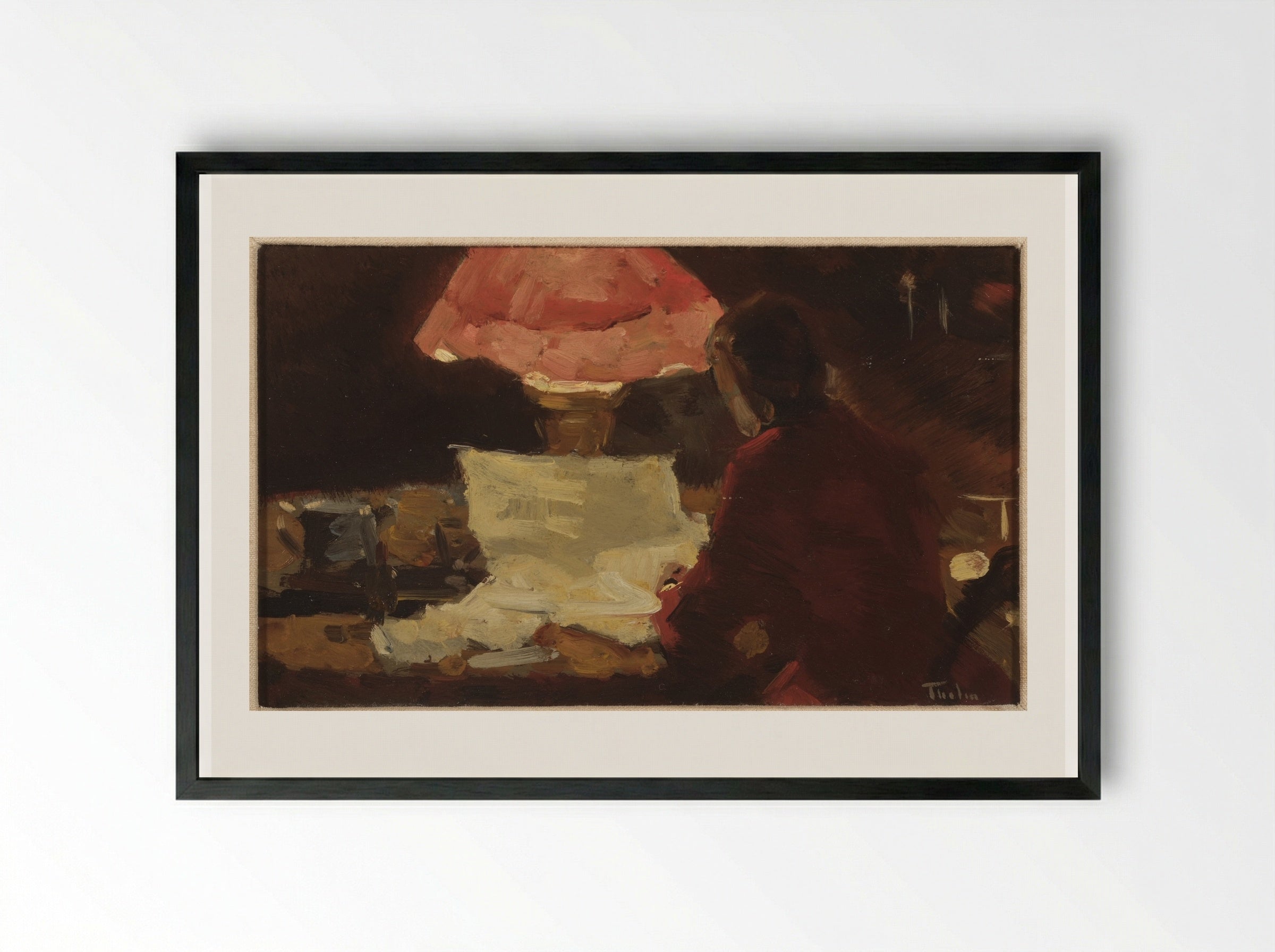 Bij de lamp - Willem Bastiaan Tholen - Framed Print Black