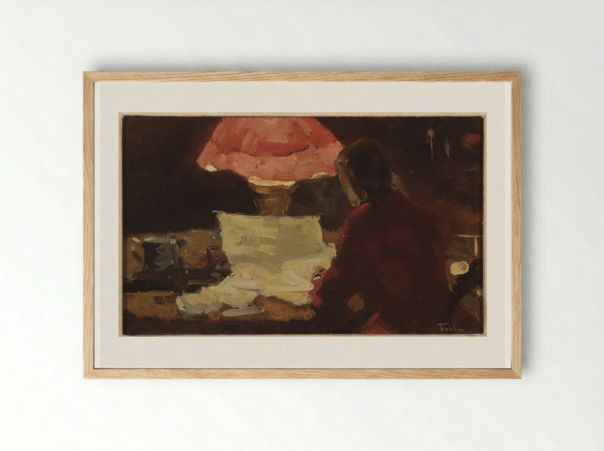 Bij de lamp - Willem Bastiaan Tholen - Framed Print Wood