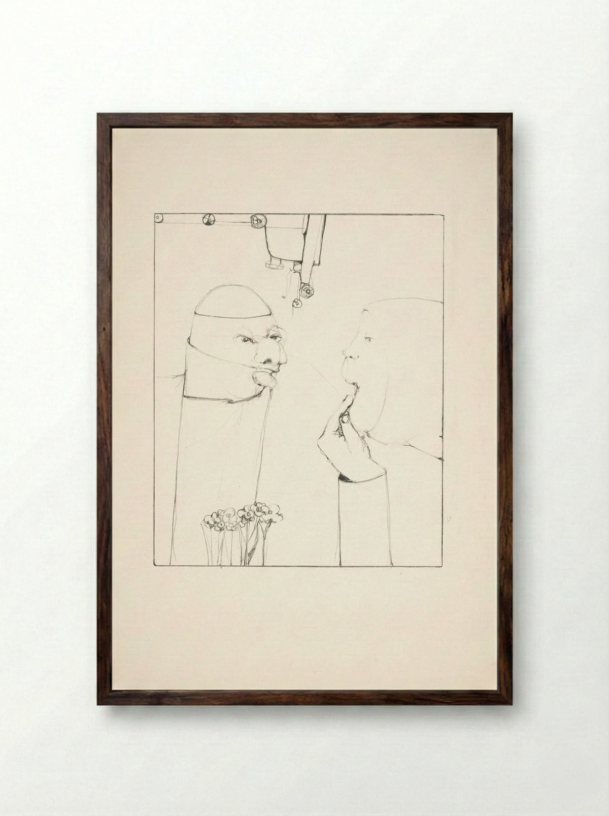Bij de tandarts - Rein Dool - Framed Print Dark Wood
