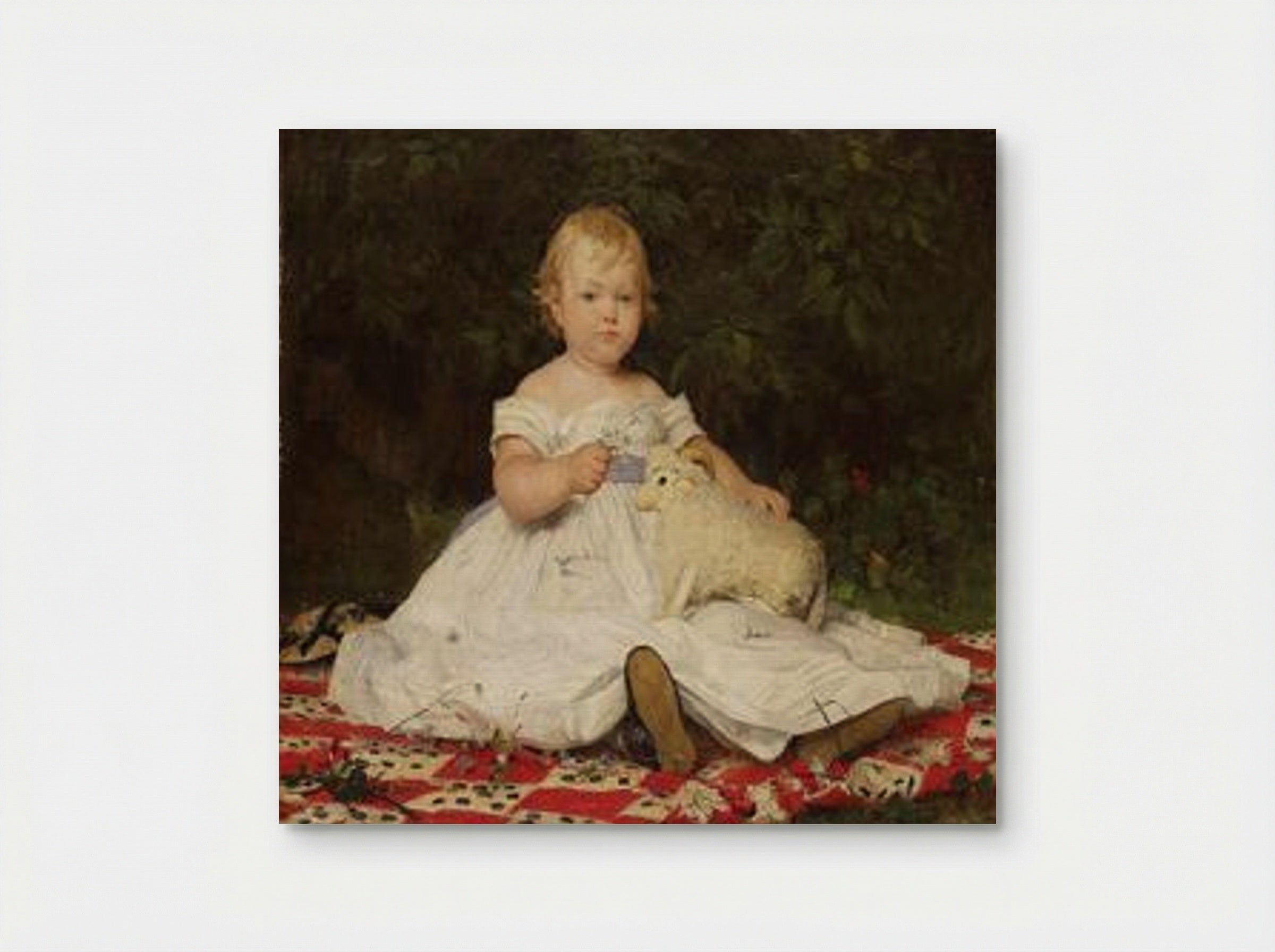 Bildnis Emilie Weiss (mit Plüschtier) - Albert Anker - Poster