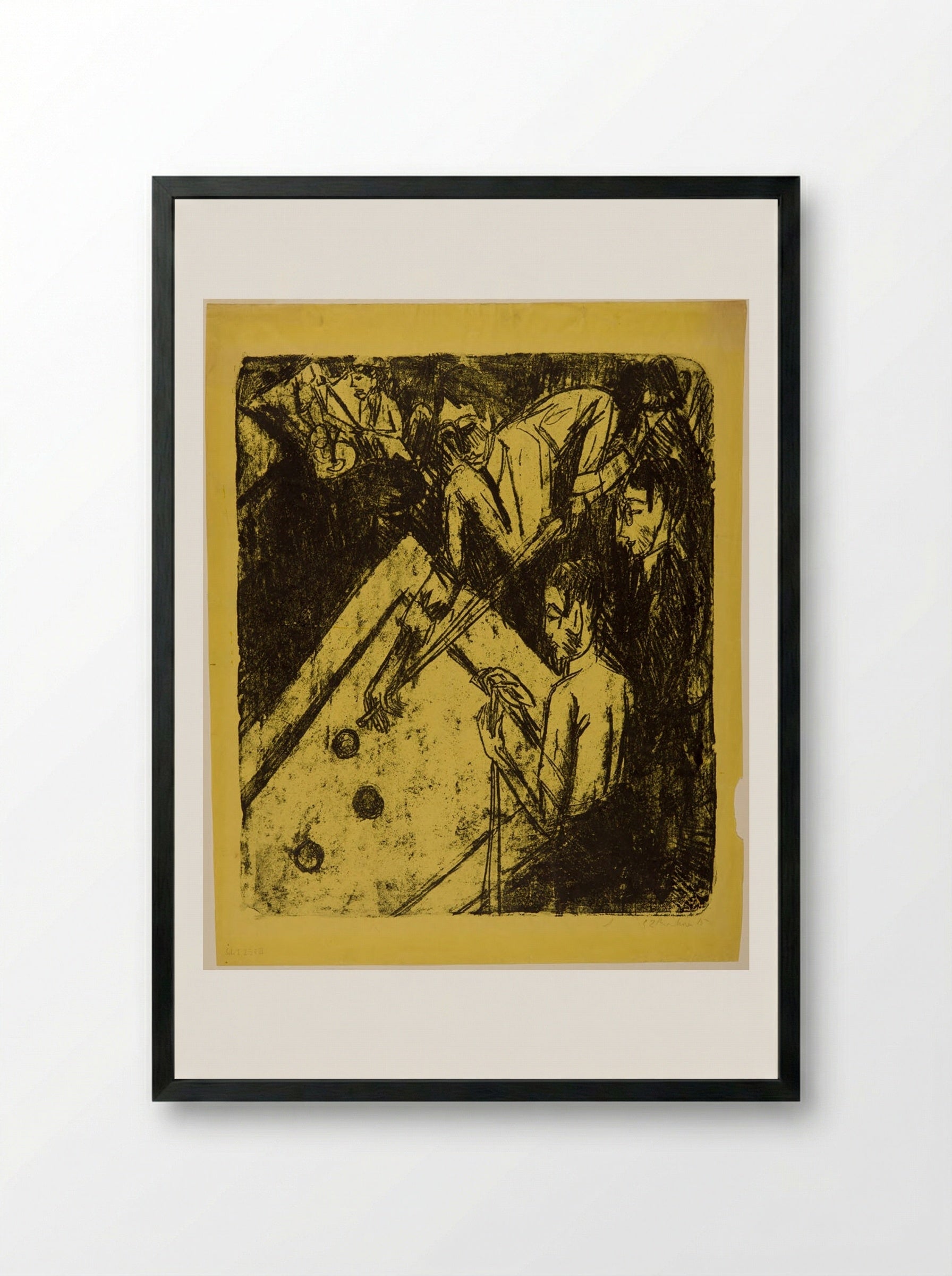 Billiard Players - Ernst Ludwig Kirchner - Framed Print Black