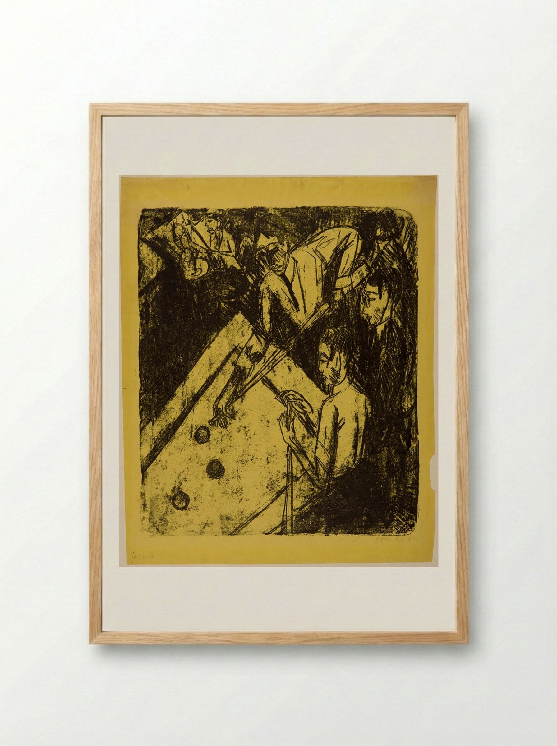 Billiard Players - Ernst Ludwig Kirchner - Framed Print Wood
