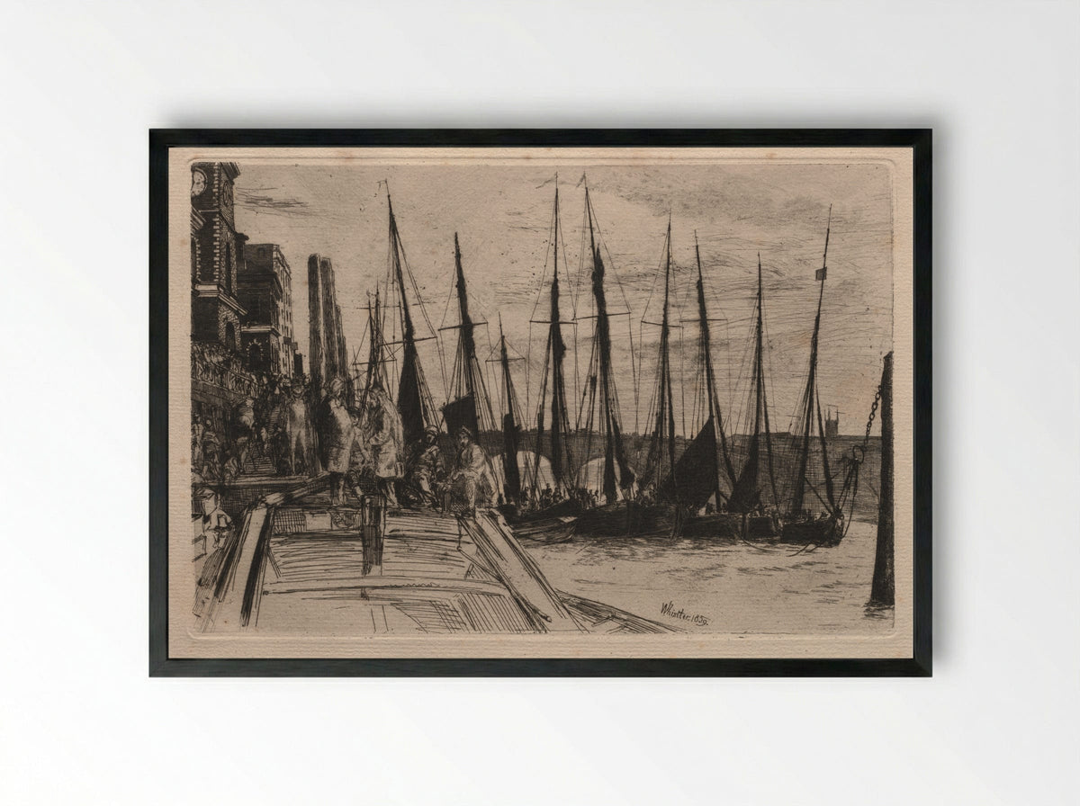 Billingsgate - James McNeill Whistler - Framed Print Black