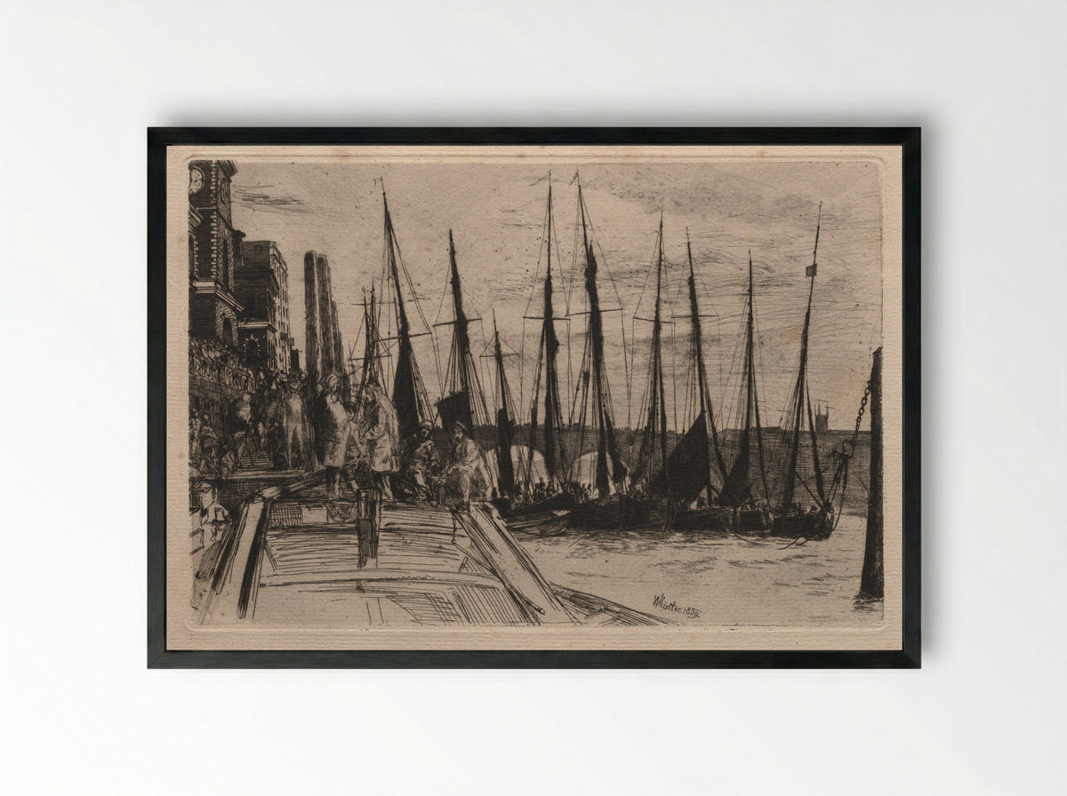 Billingsgate - James McNeill Whistler - Framed Print Black
