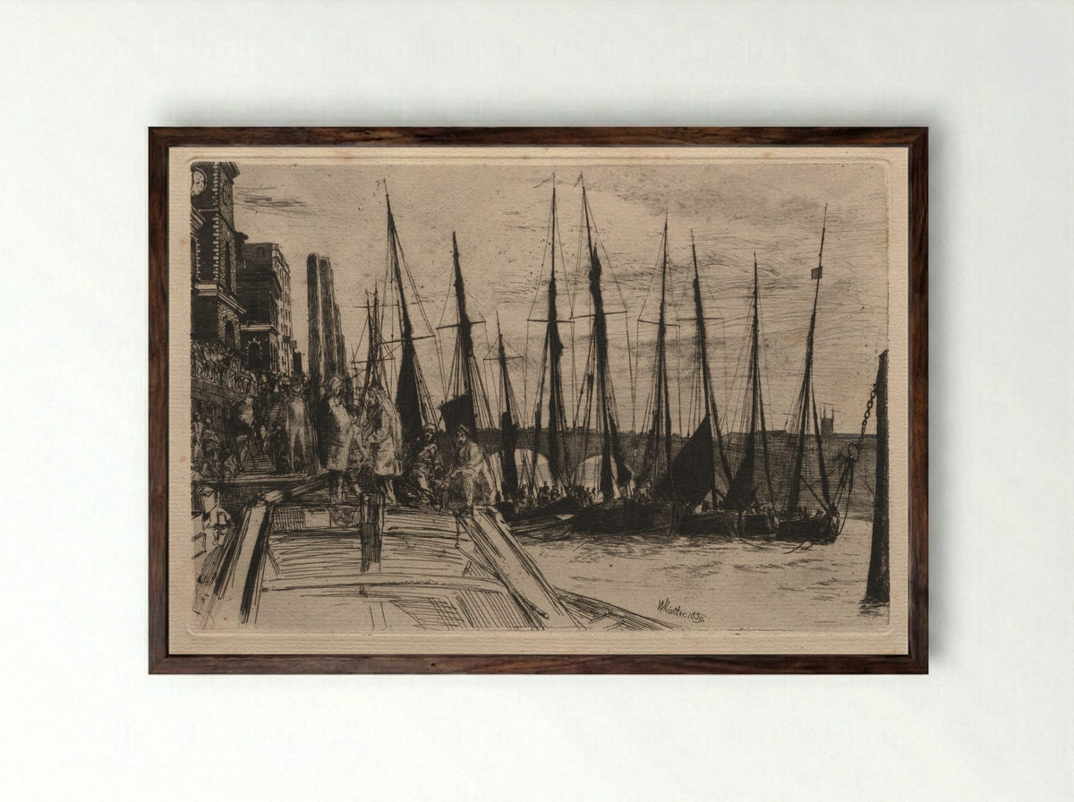 Billingsgate - James McNeill Whistler - Framed Print Dark Wood