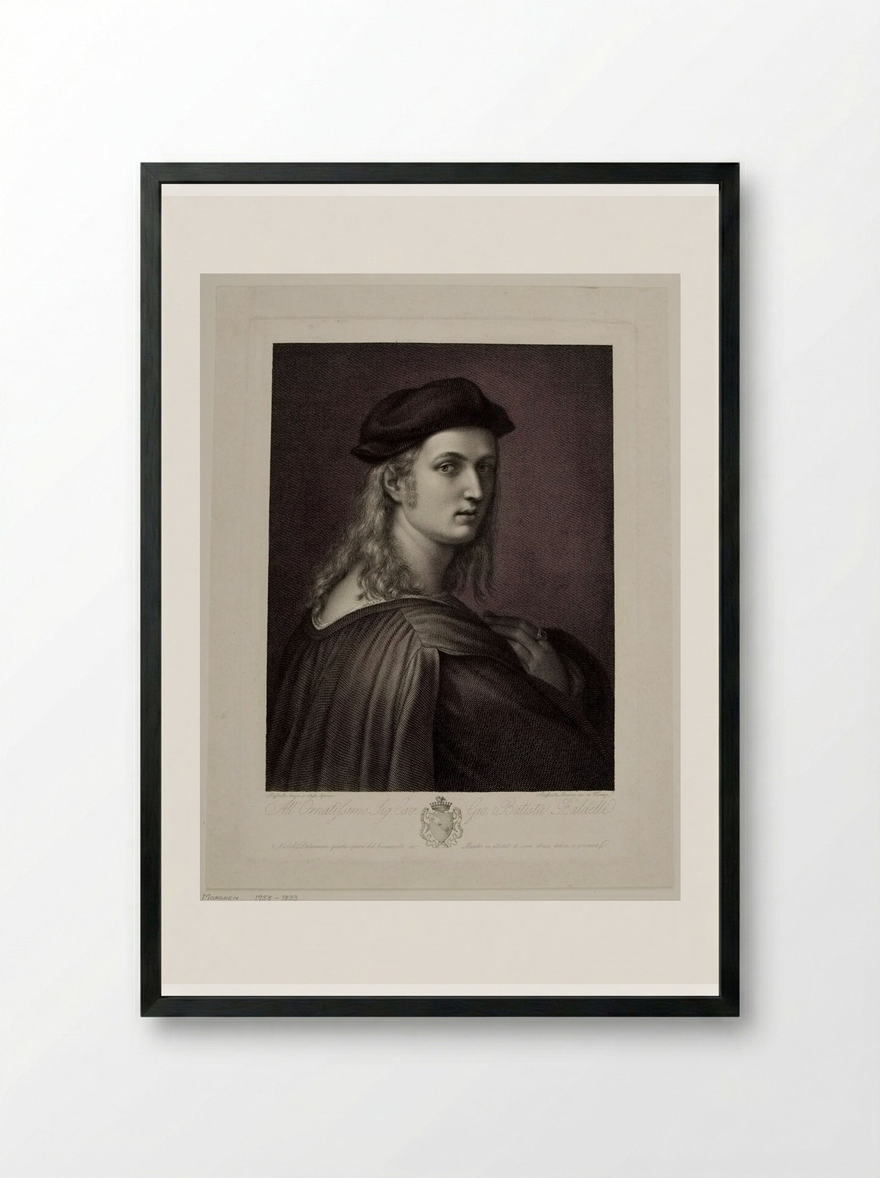 Bindo Altoviti - Raphael Morghen - Framed Print Black