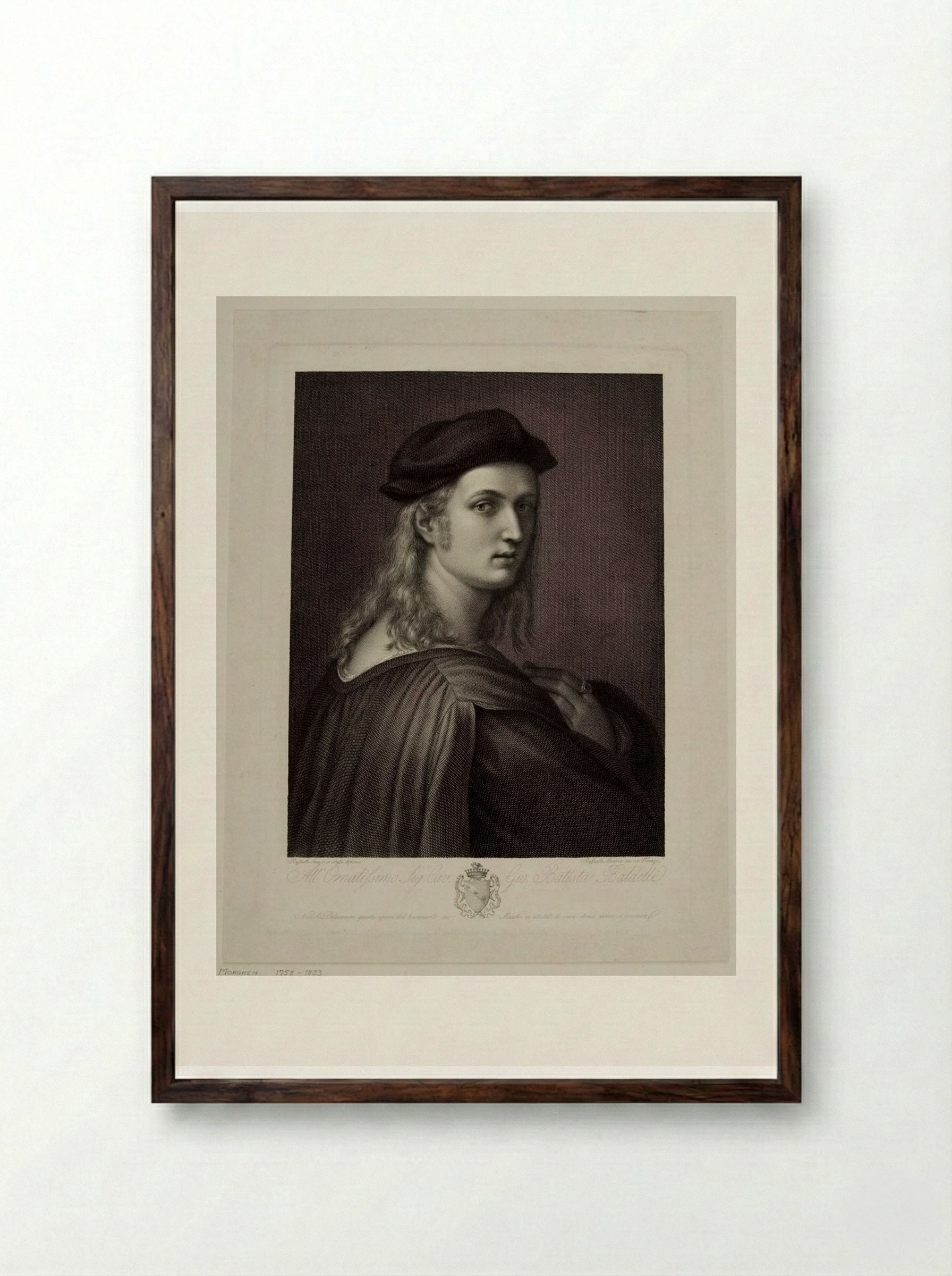 Bindo Altoviti - Raphael Morghen - Framed Print Dark Wood
