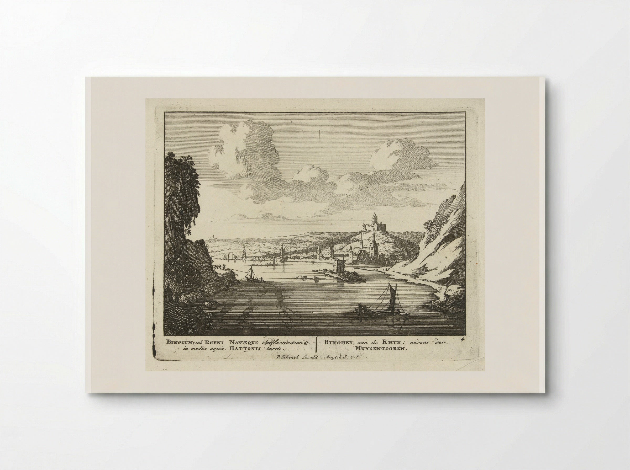 Bingen aan de Rijn met de Muizentoren - Jan van Call (I) - Poster