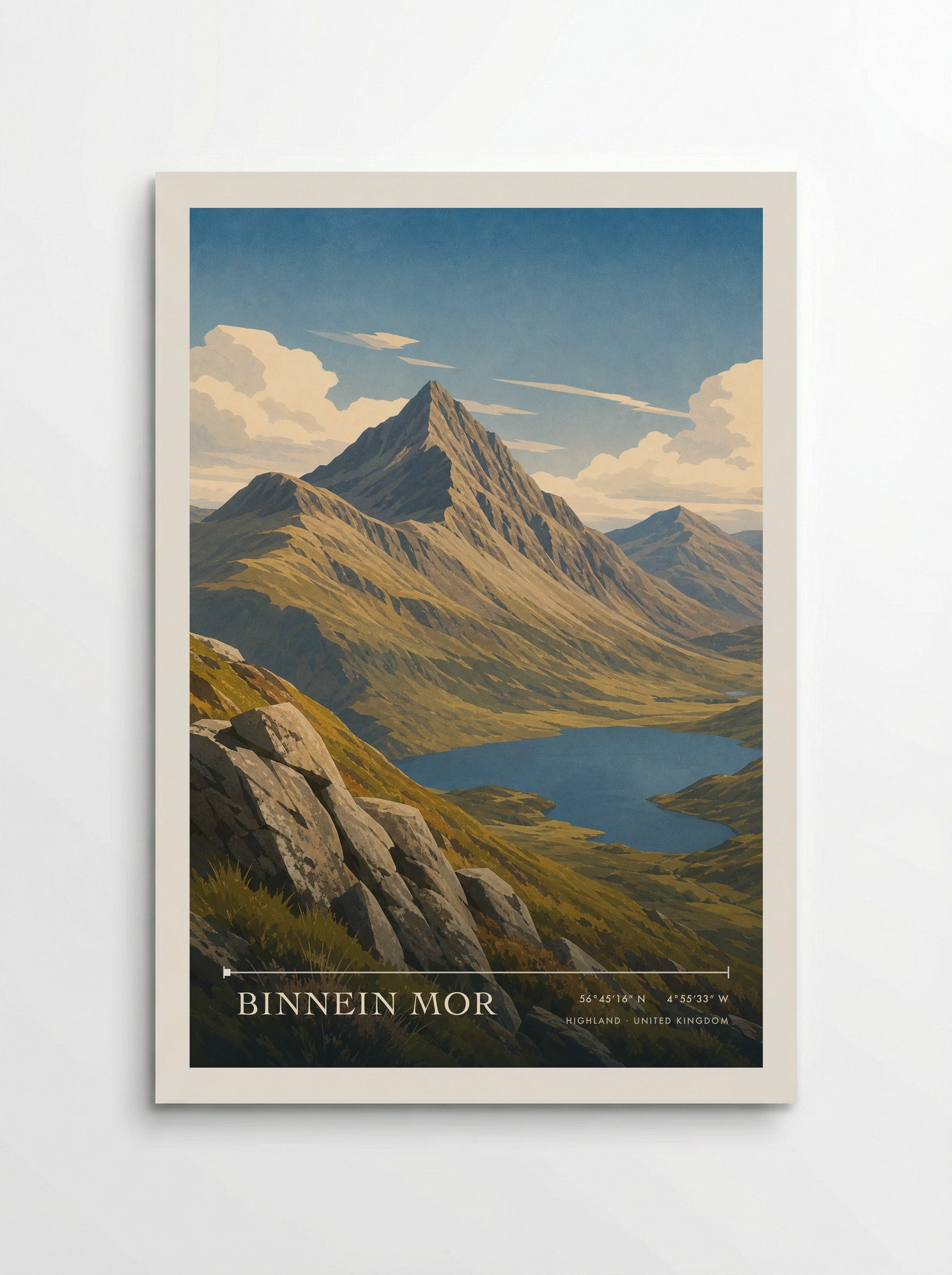 Binnein Mor Highland United Kingdom Travel Poster - Poster
