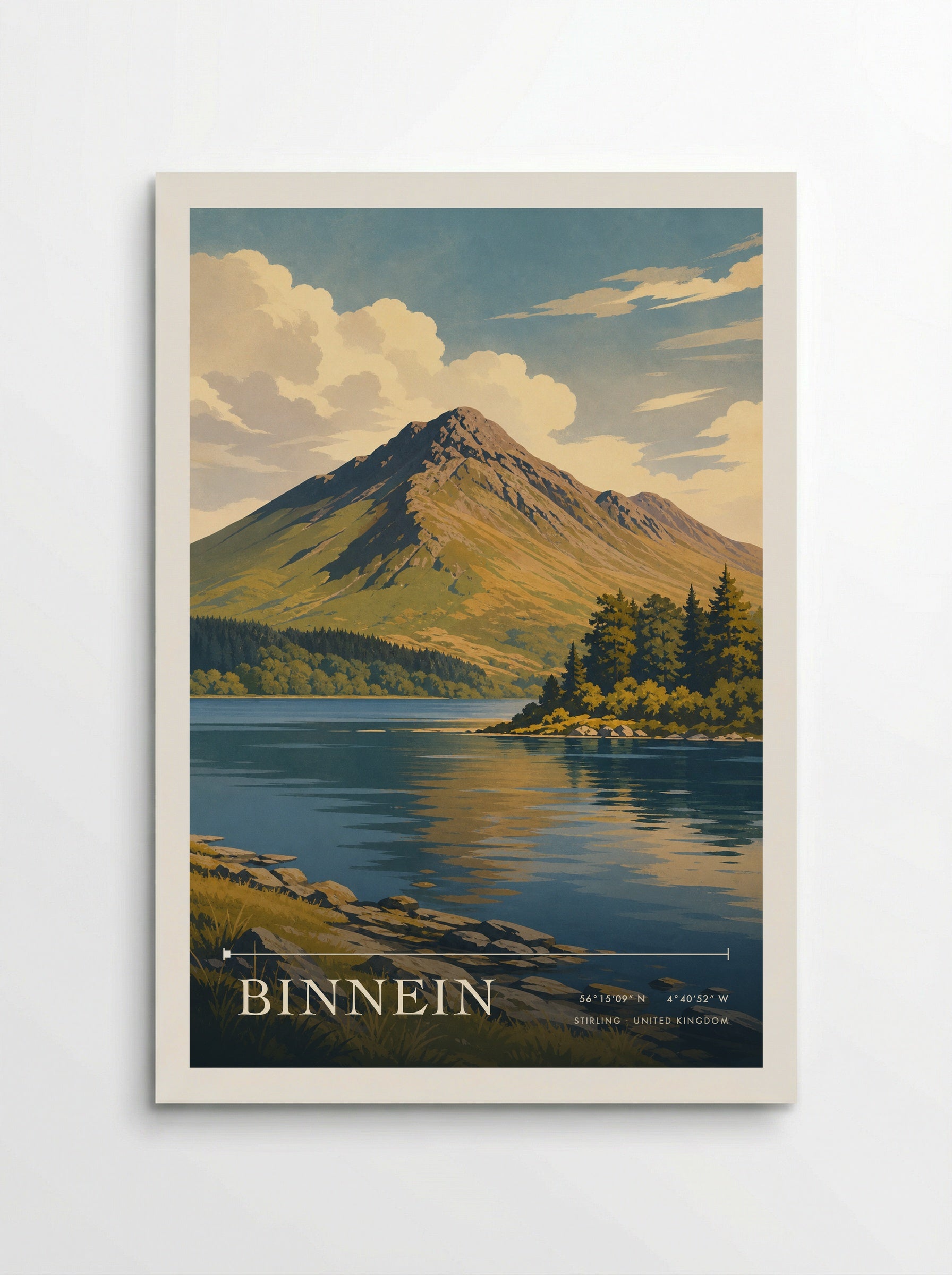 Binnein Stirling United Kingdom Travel Poster - Poster