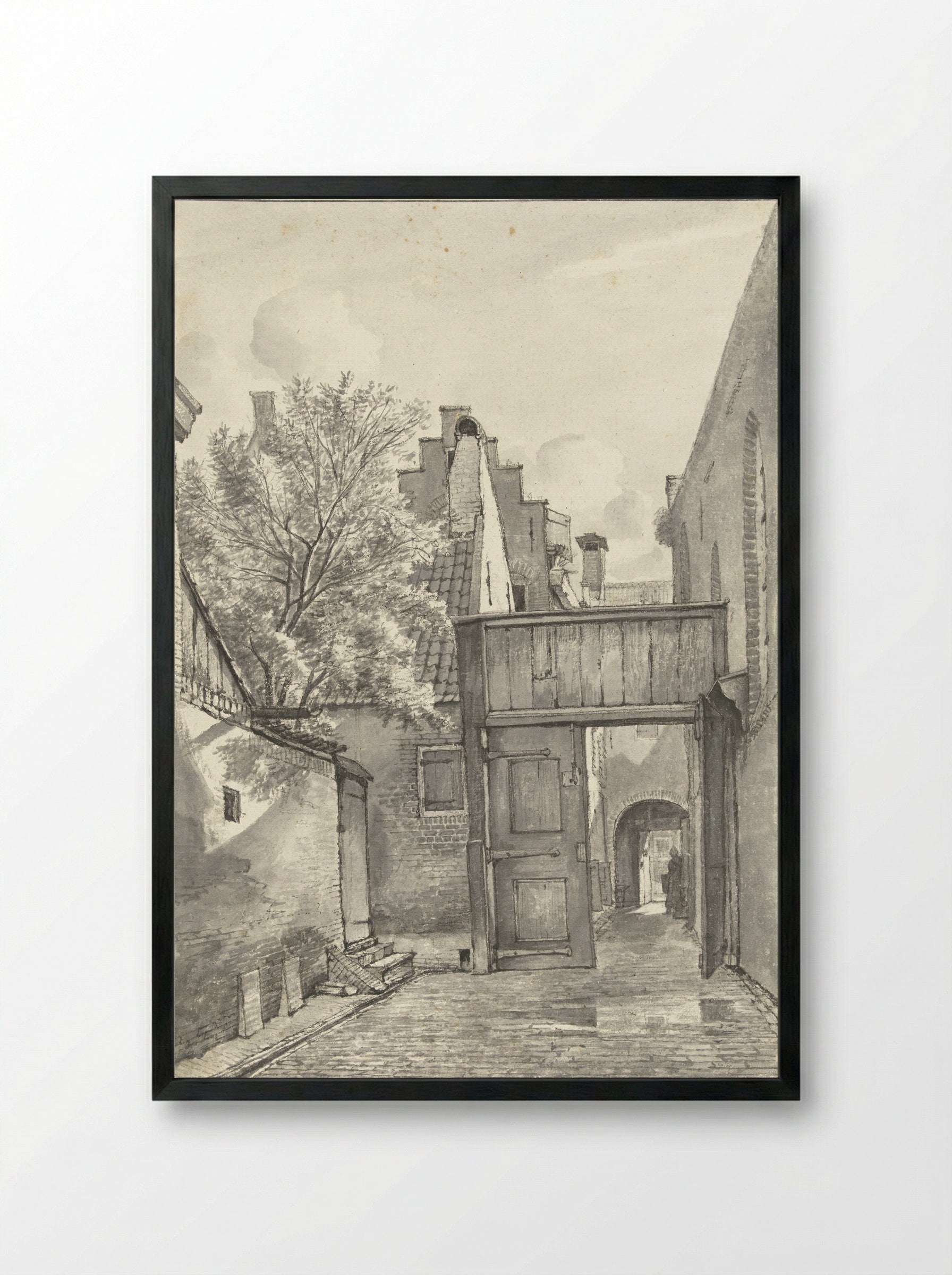 Binnenplaats en steeg - Gerrit Lamberts - Framed Print Black