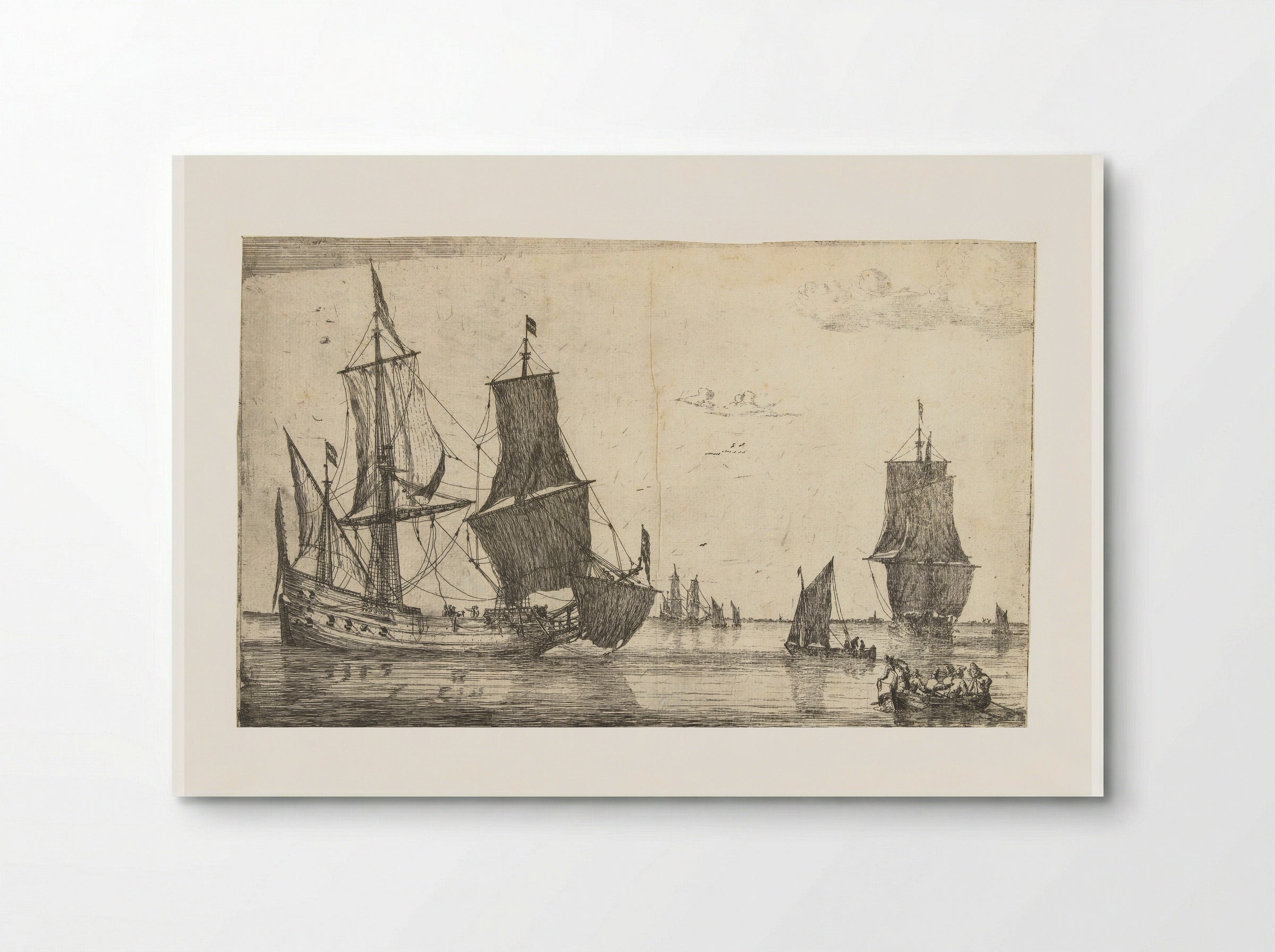 Binnenwater met een fluitschip - Reinier Nooms - Poster