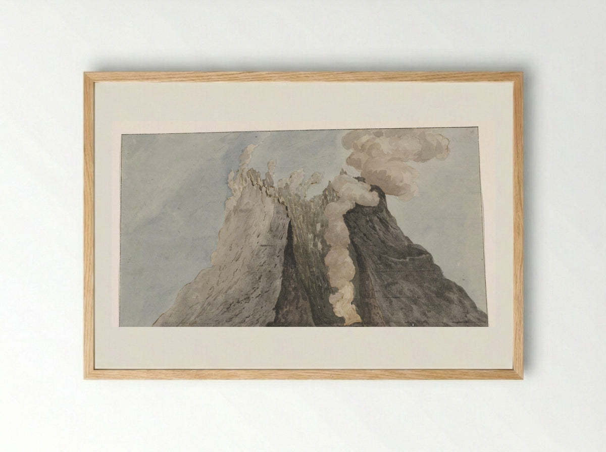 Binnenzijde van krater Etna - Willem Carel Dierkens - Framed Print Wood