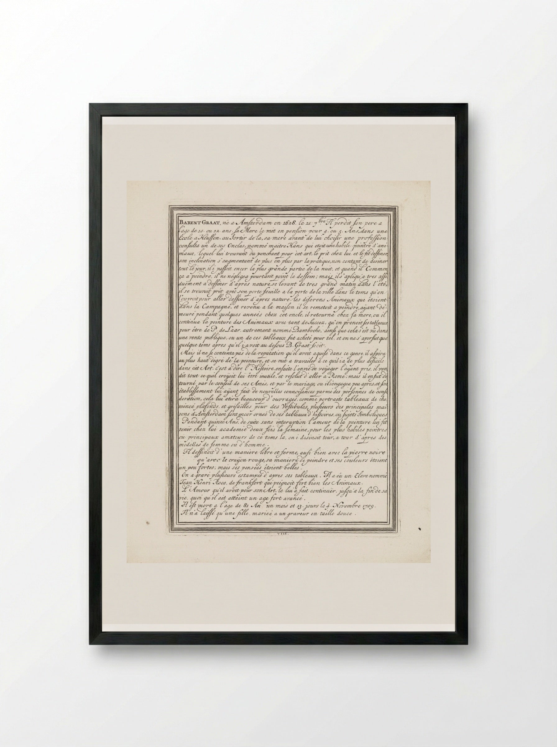 Biografie van kunstenaar Barend Graat - Matthijs Pool - Framed Print Black