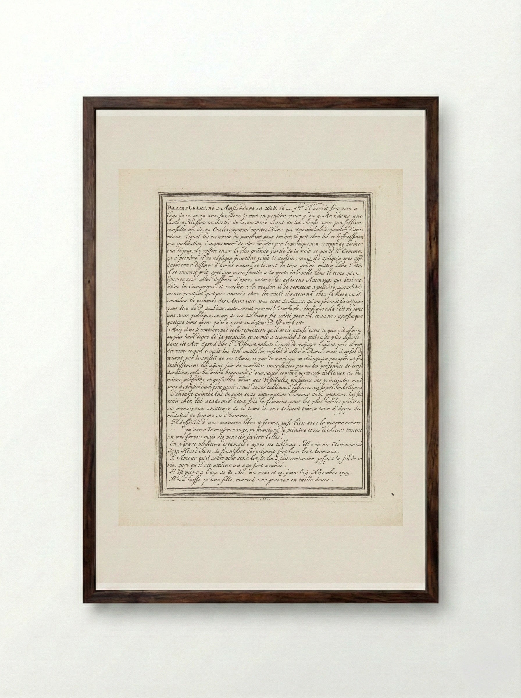 Biografie van kunstenaar Barend Graat - Matthijs Pool - Framed Print Dark Wood