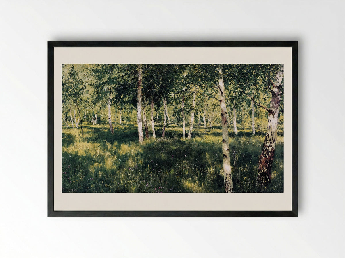 Birch Grove - Isaac Levitan - Framed Print Black