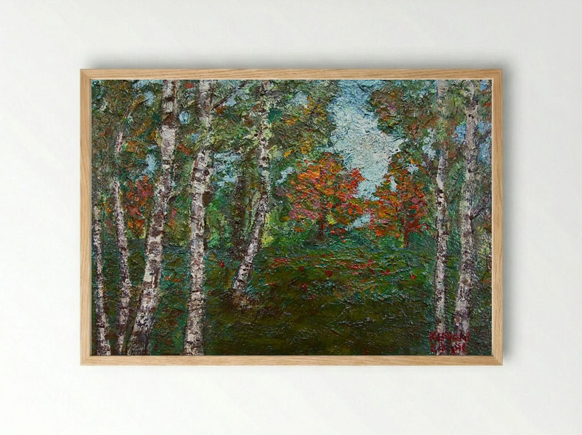 Birch Trees - Kimon Loghi - Framed Print Wood
