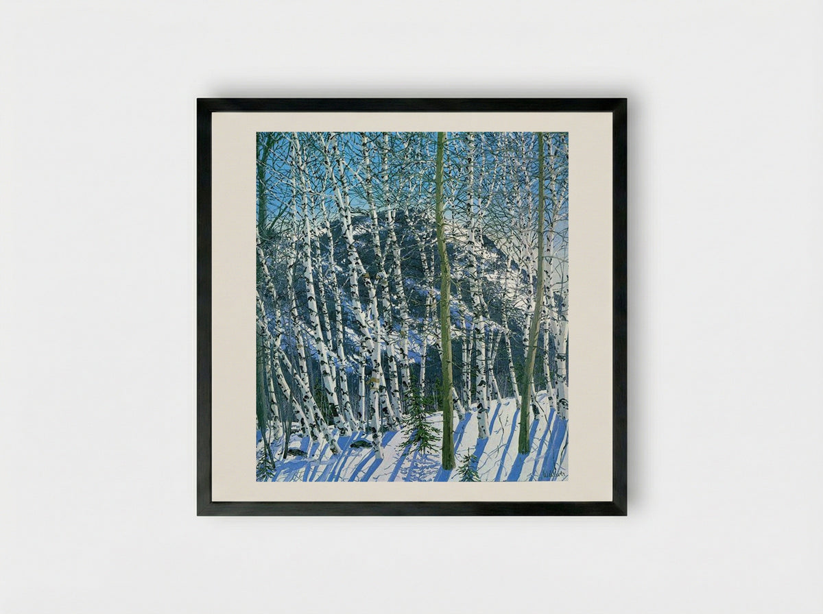 Birches - Neil Welliver - Framed Print Black