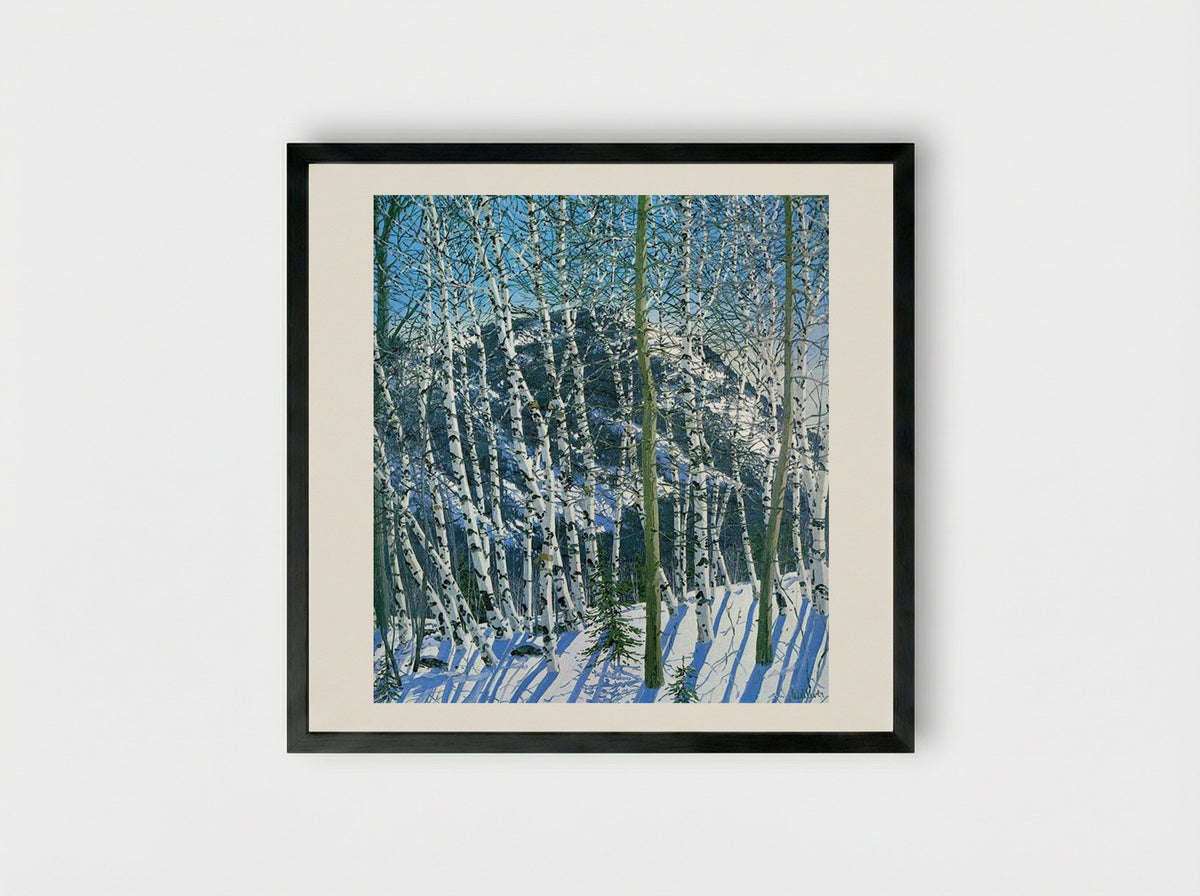 Birches - Neil Welliver - Framed Print Black