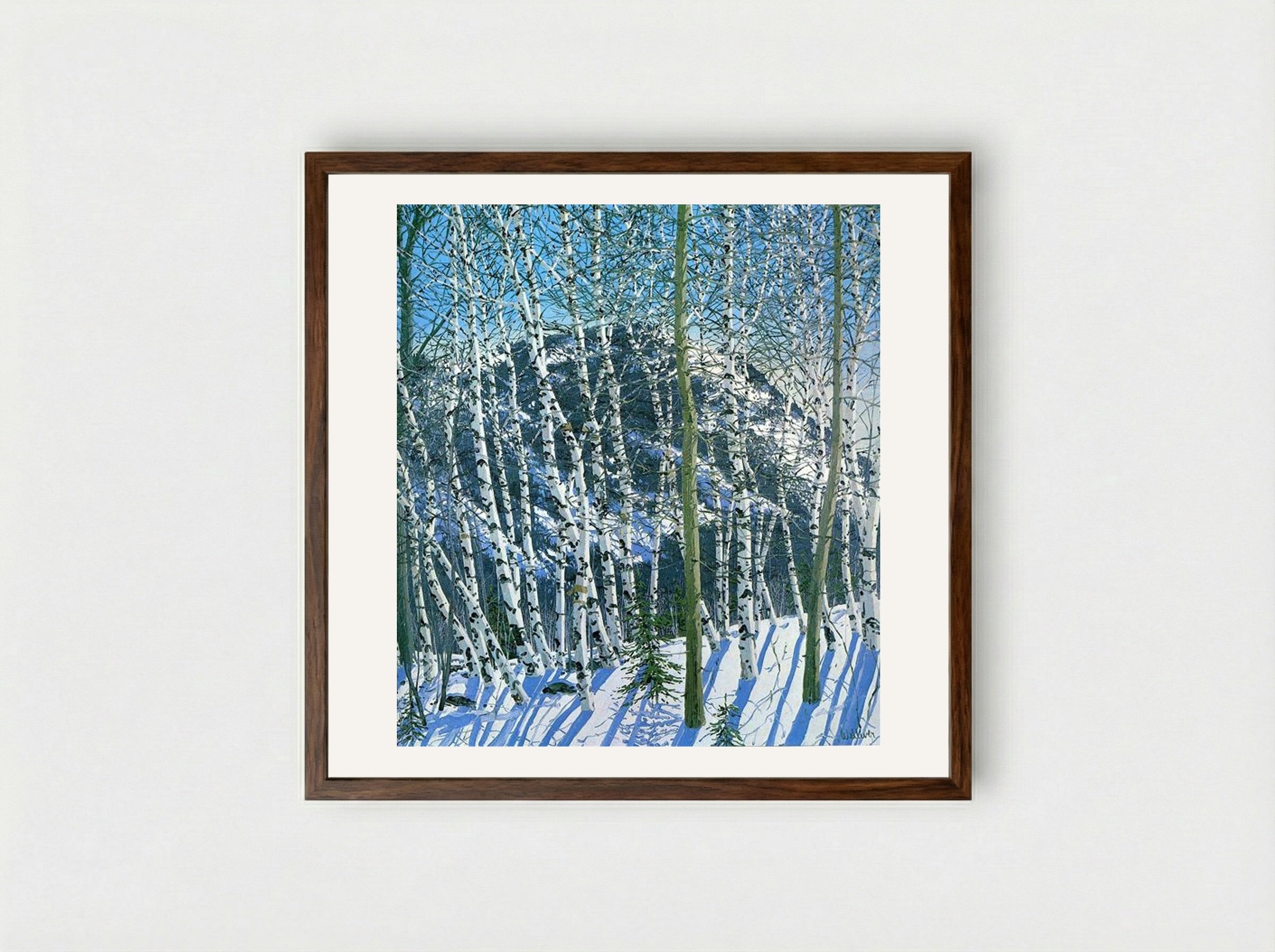 Birches - Neil Welliver - Framed Print Dark Wood