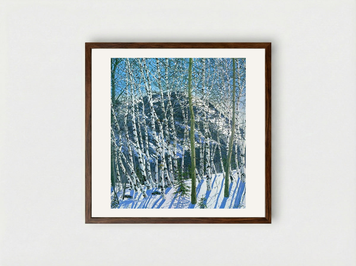 Birches - Neil Welliver - Framed Print Dark Wood