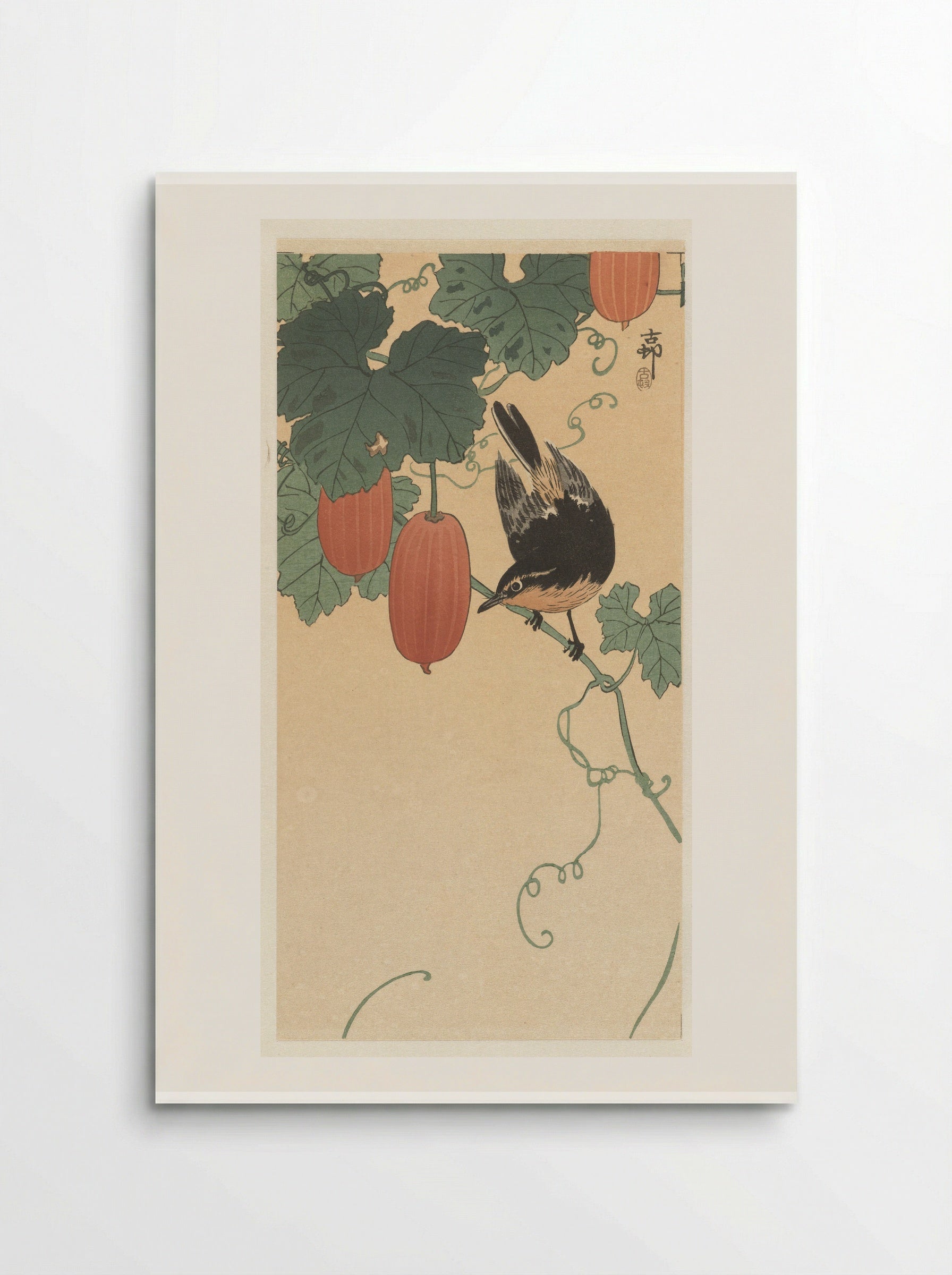 Bird and Persimmon - Matsuki Heikichi - Poster