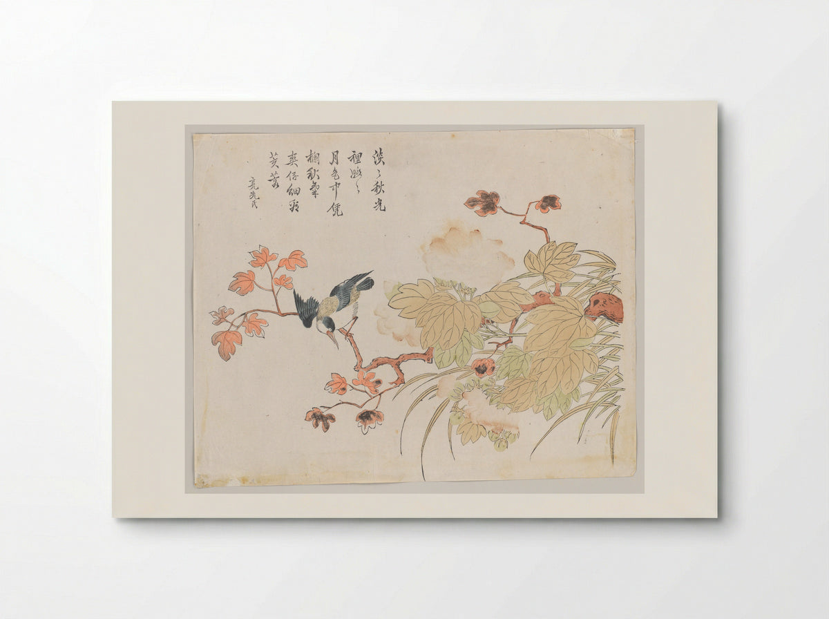 Bird on Hibiscus - Ding Liangxian - Poster