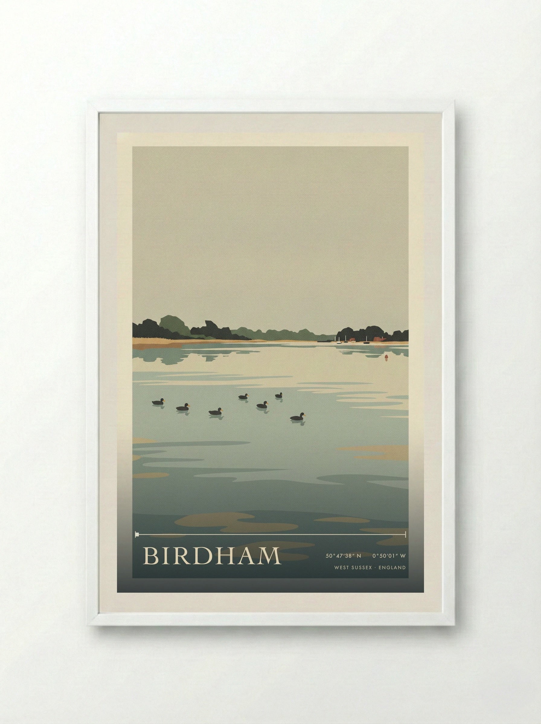 Birdham West Sussex England Travel Poster - Framed Print White