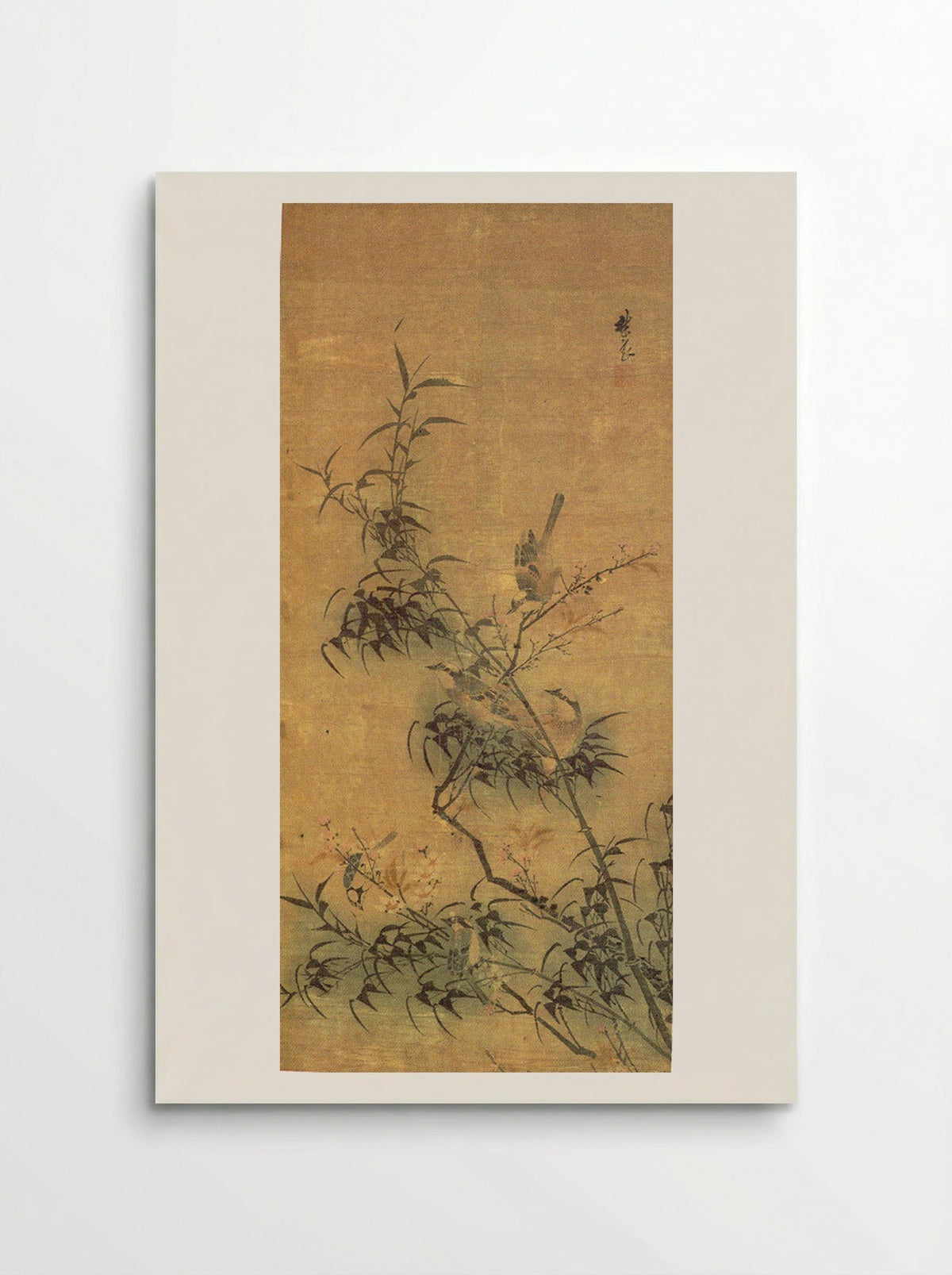 Birds Amidst Blossoming Plum and Bamboo - Lin Liang - Poster