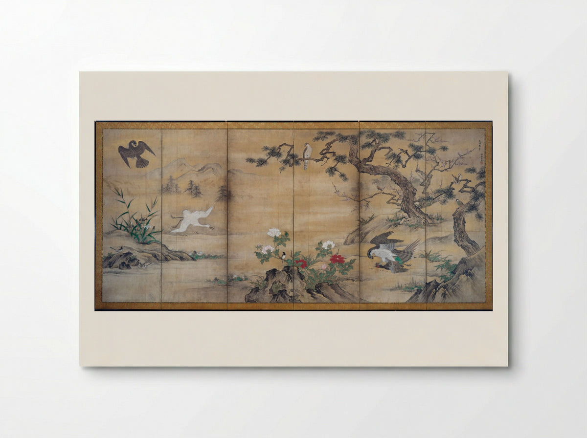 Birds and Flowers - Kano Shōei - Poster