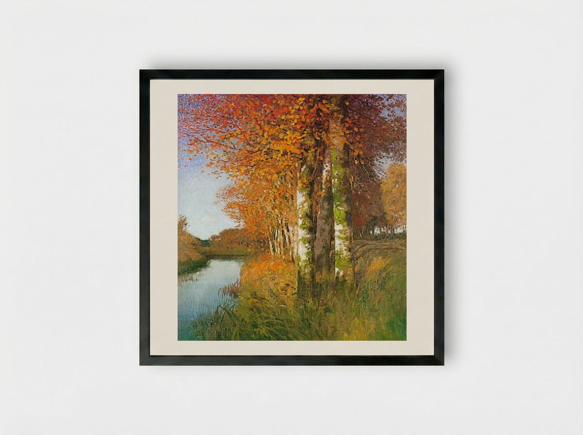 Birken am Moorgraben - Hans am Ende - Framed Print Black