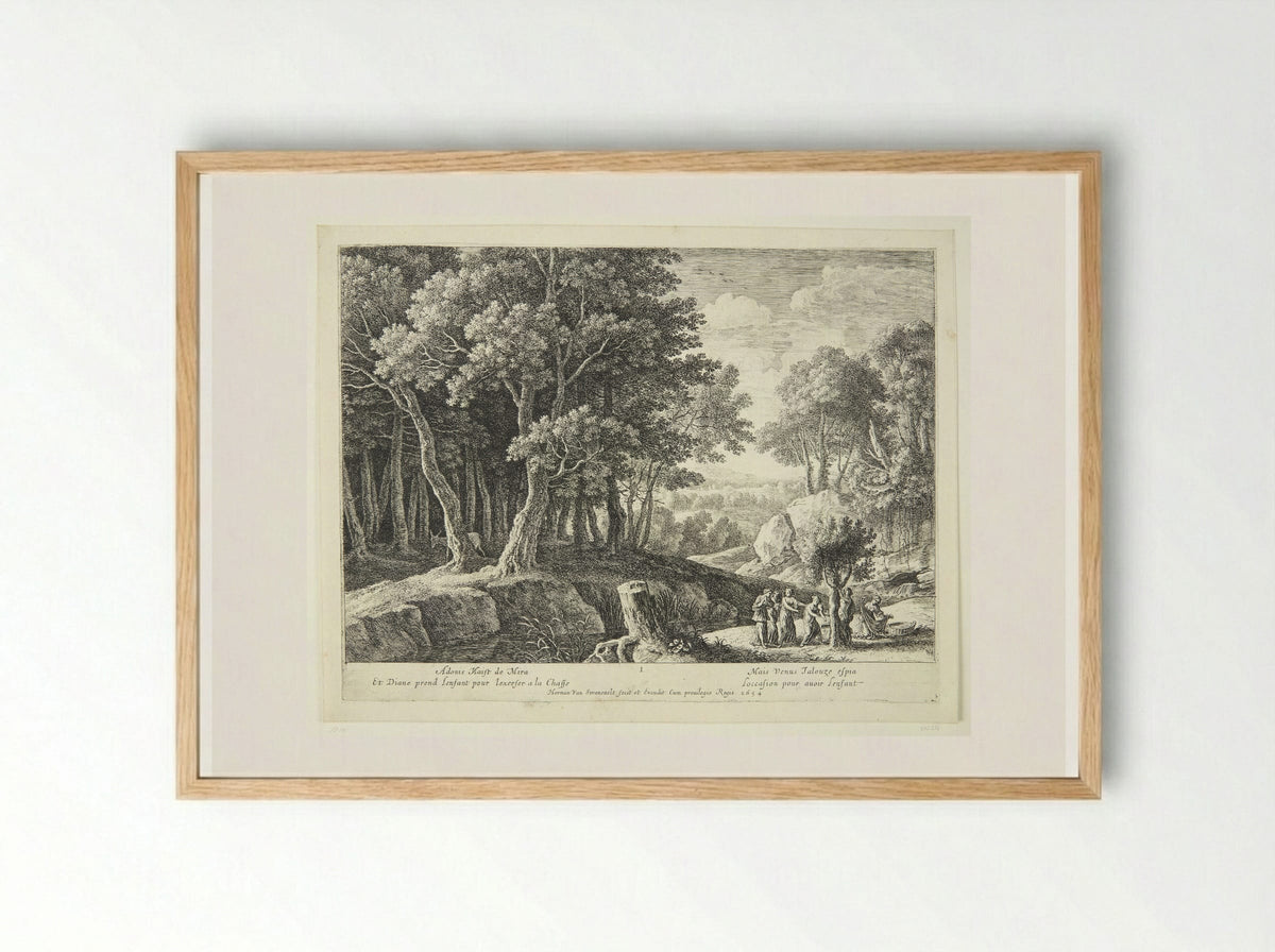 Birth of Adonis - Herman van Swanevelt - Framed Print Wood