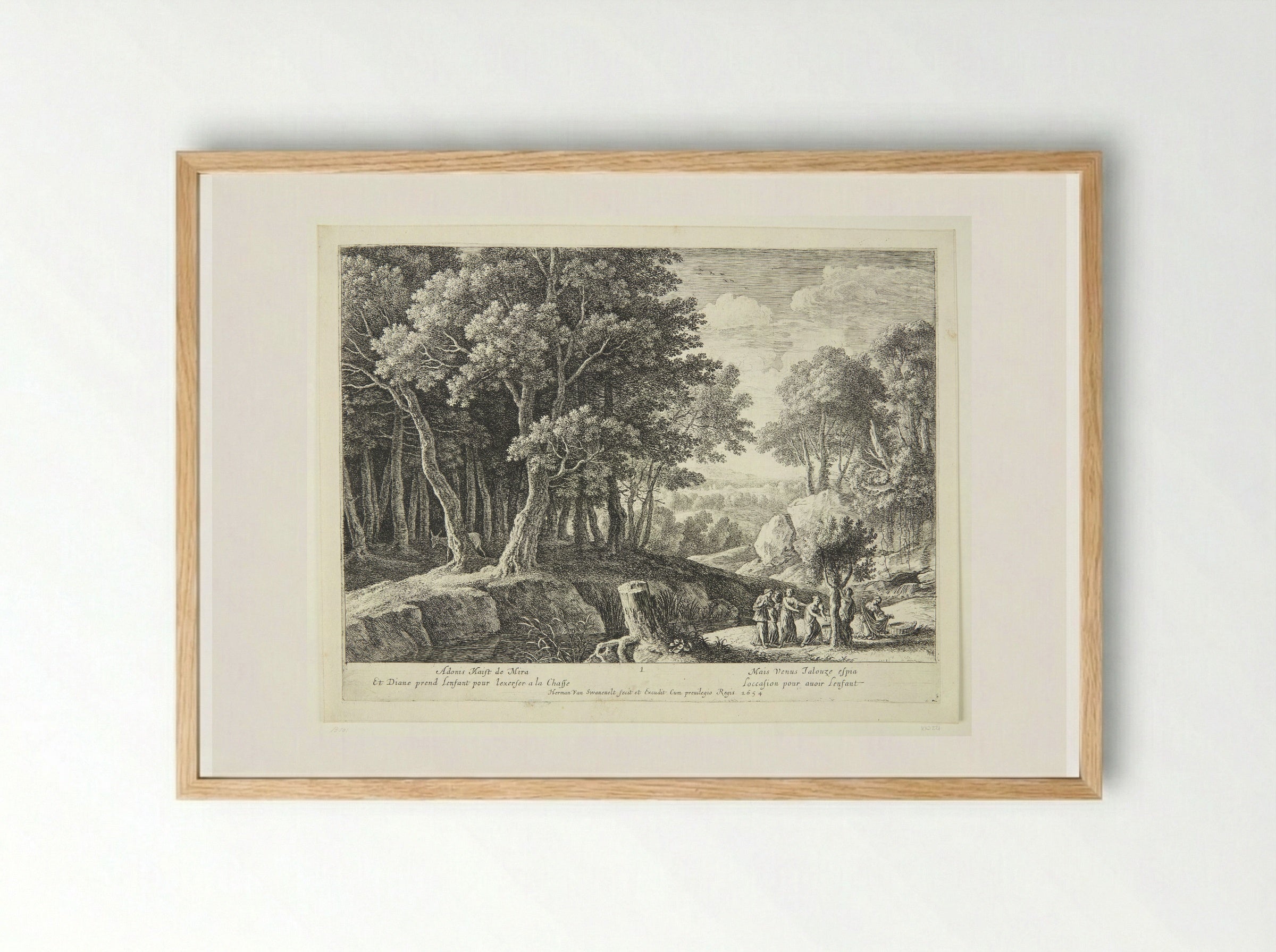 Birth of Adonis - Herman van Swanevelt - Framed Print Wood