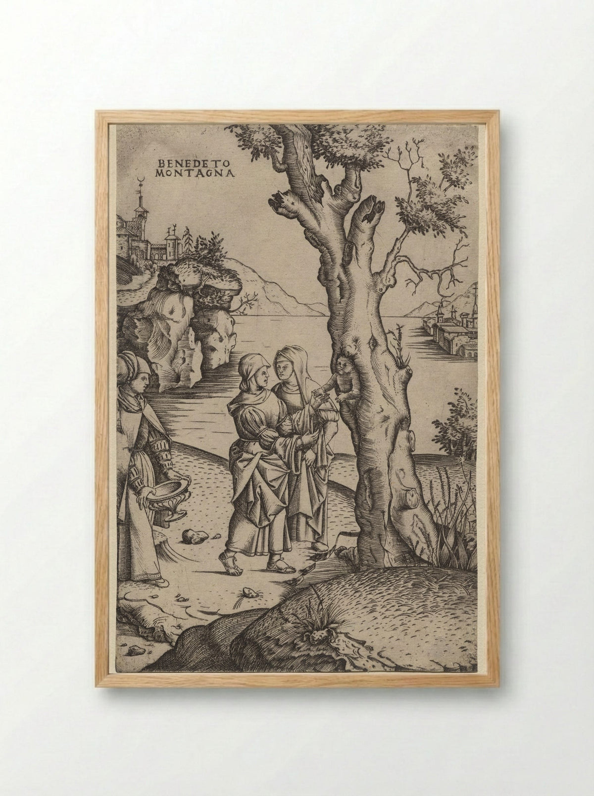 Birth of Adonis - Benedetto Montagna - Framed Print Wood