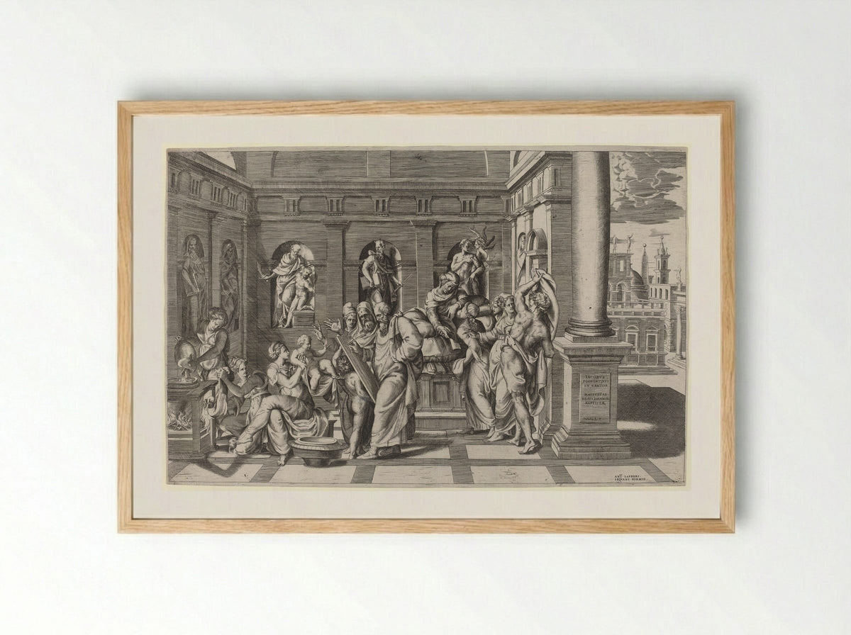 Birth of Saint John the Baptist - Giulio Bonasone - Framed Print Wood
